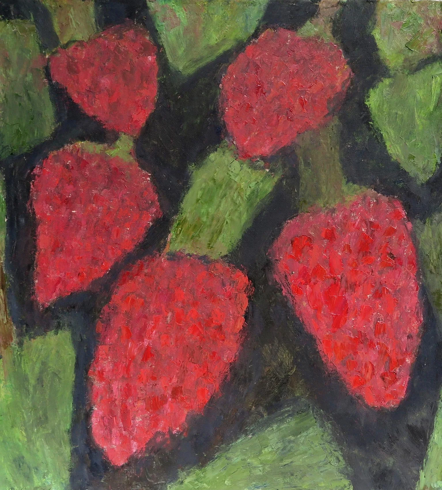Gregg Laananen - Salmonberry at Hilt Creek Falls, oil on canvas, 22 x 20.25 in. $2200
