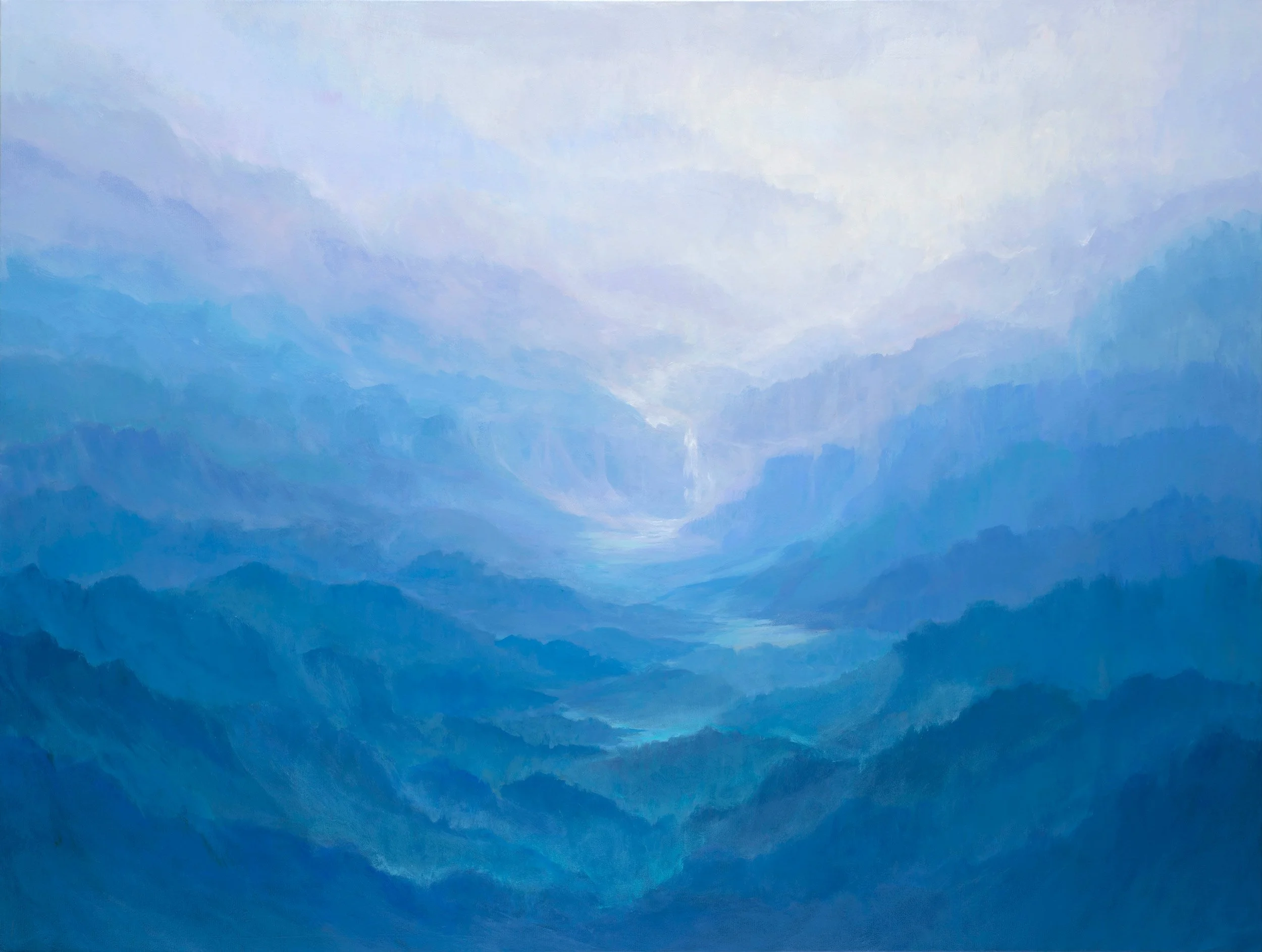 Carole Barrer - Blue 18, acrylic on canvas, 36 x 48 in.   $4200