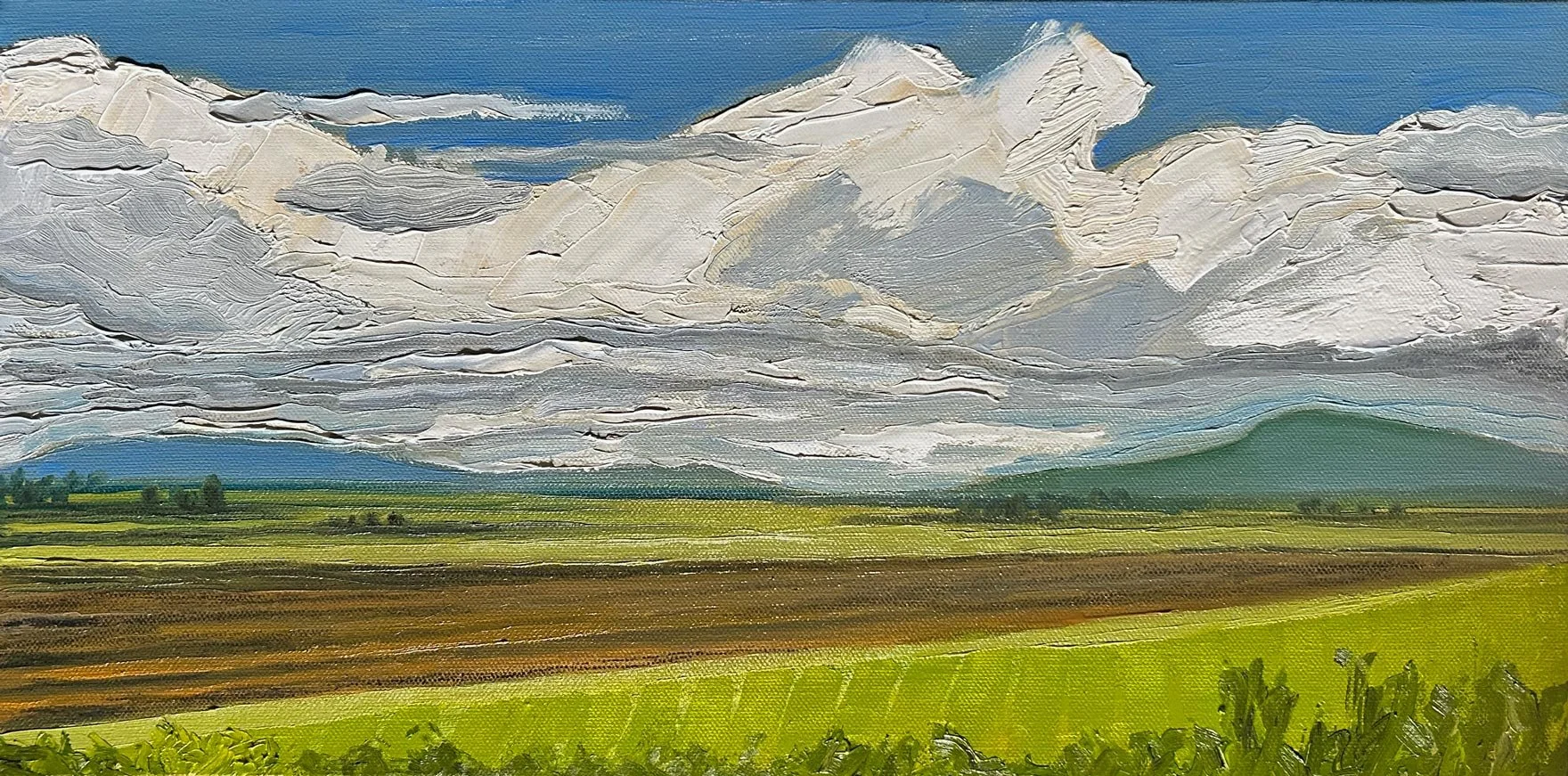 Hart James - The Way Home, oil and charcoal on canvas, 10 x 20 in. 