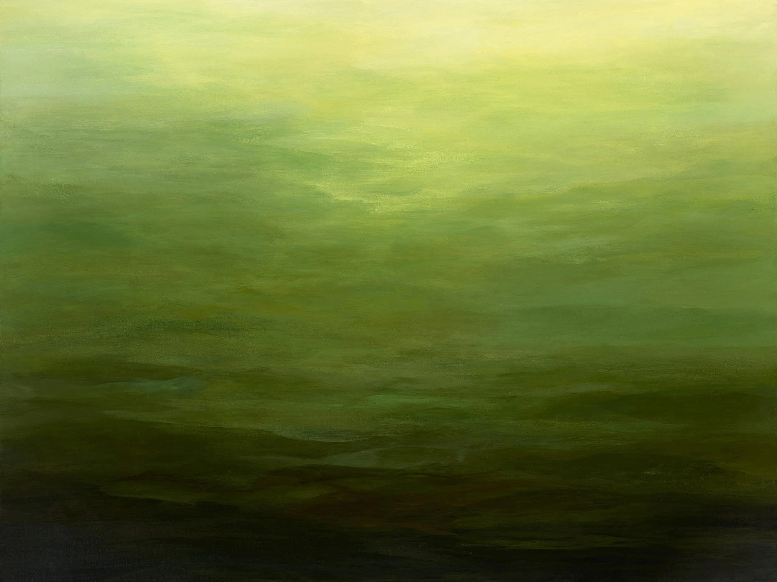 Carole Barrer - Green 1, acrylic on canvas, 36 x 48 in.   $4200