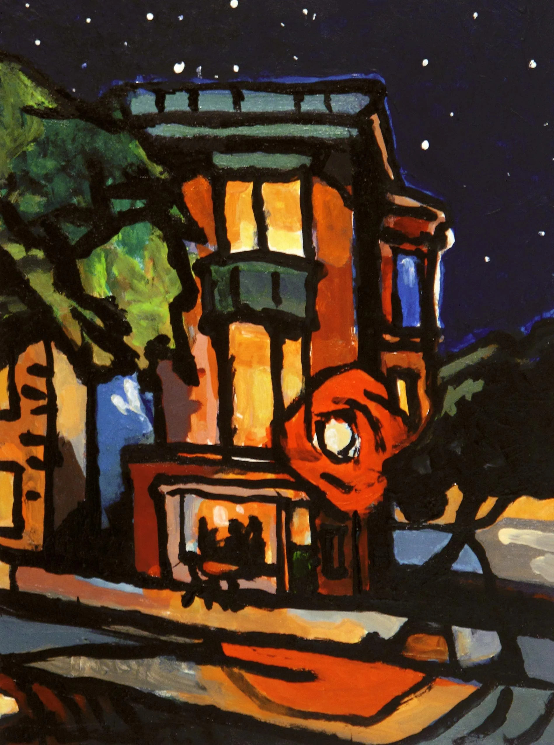 Richard Morhous - Le Jazz Hot, acrylic on board, 12 x 9 in.  SOLD