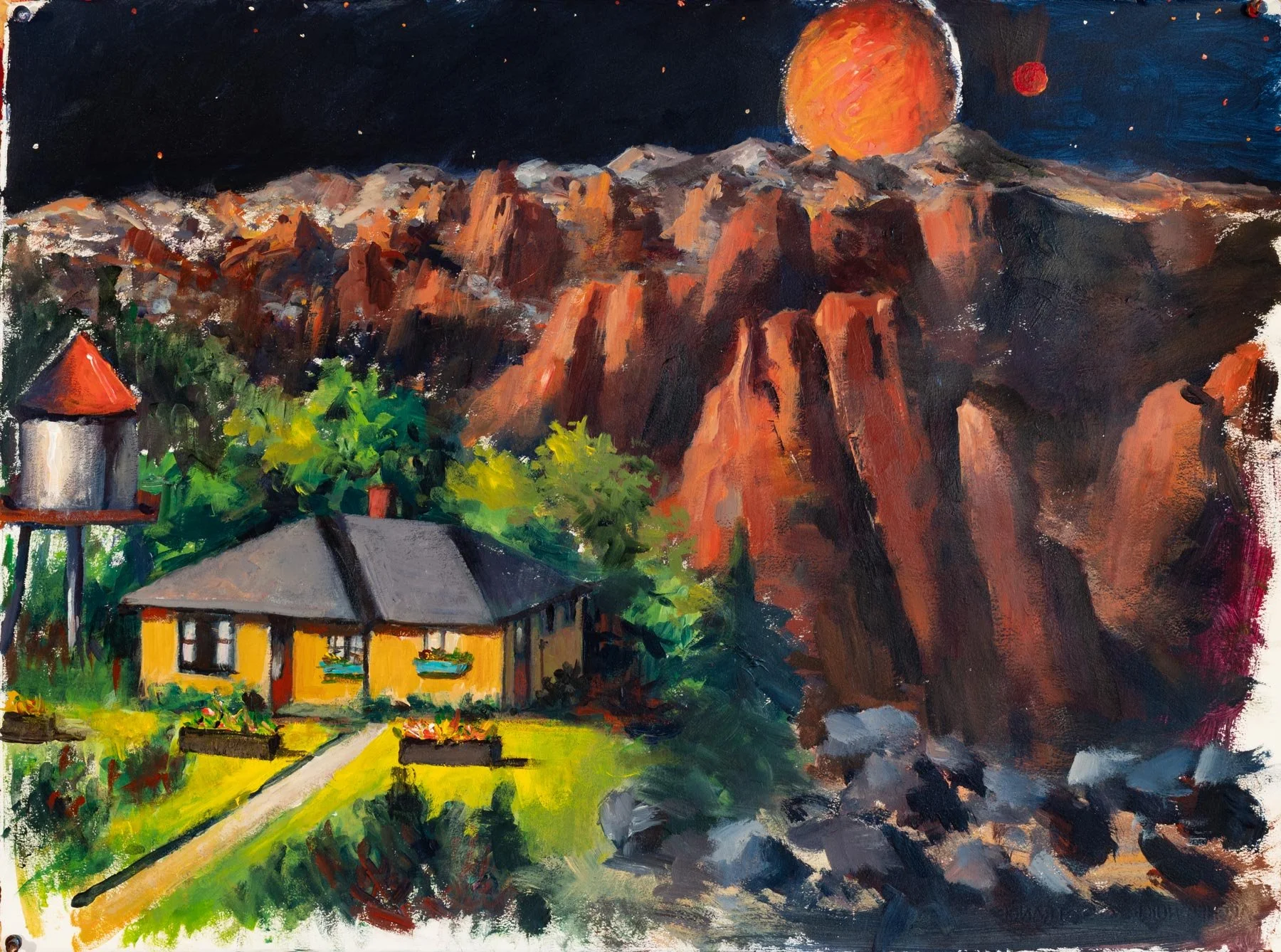 Gary Faigin, Study for Territorial View, 2025, oil on paper