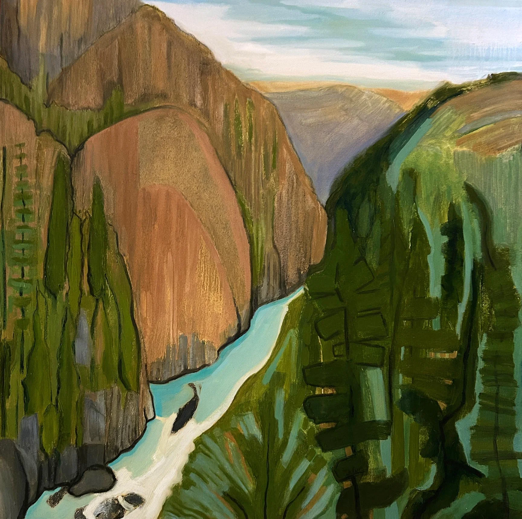 Hart James - Oh, Canada, oil and charcoal on canvas, 36 x 36 in. $3500