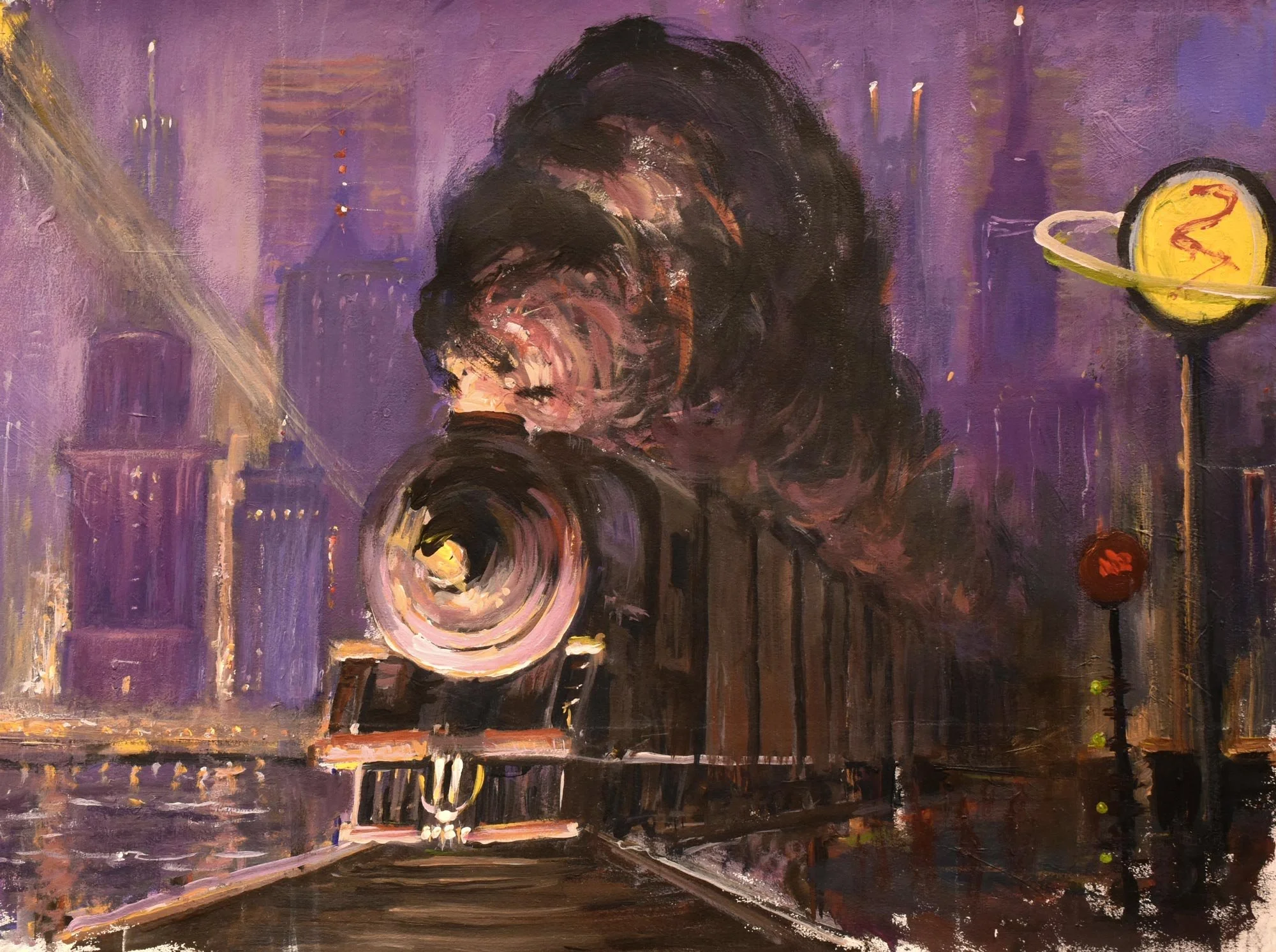 Gary Faigin - Study for Heat Exchange, oil on paper, 22 x 30 in. $2100 (framed)
