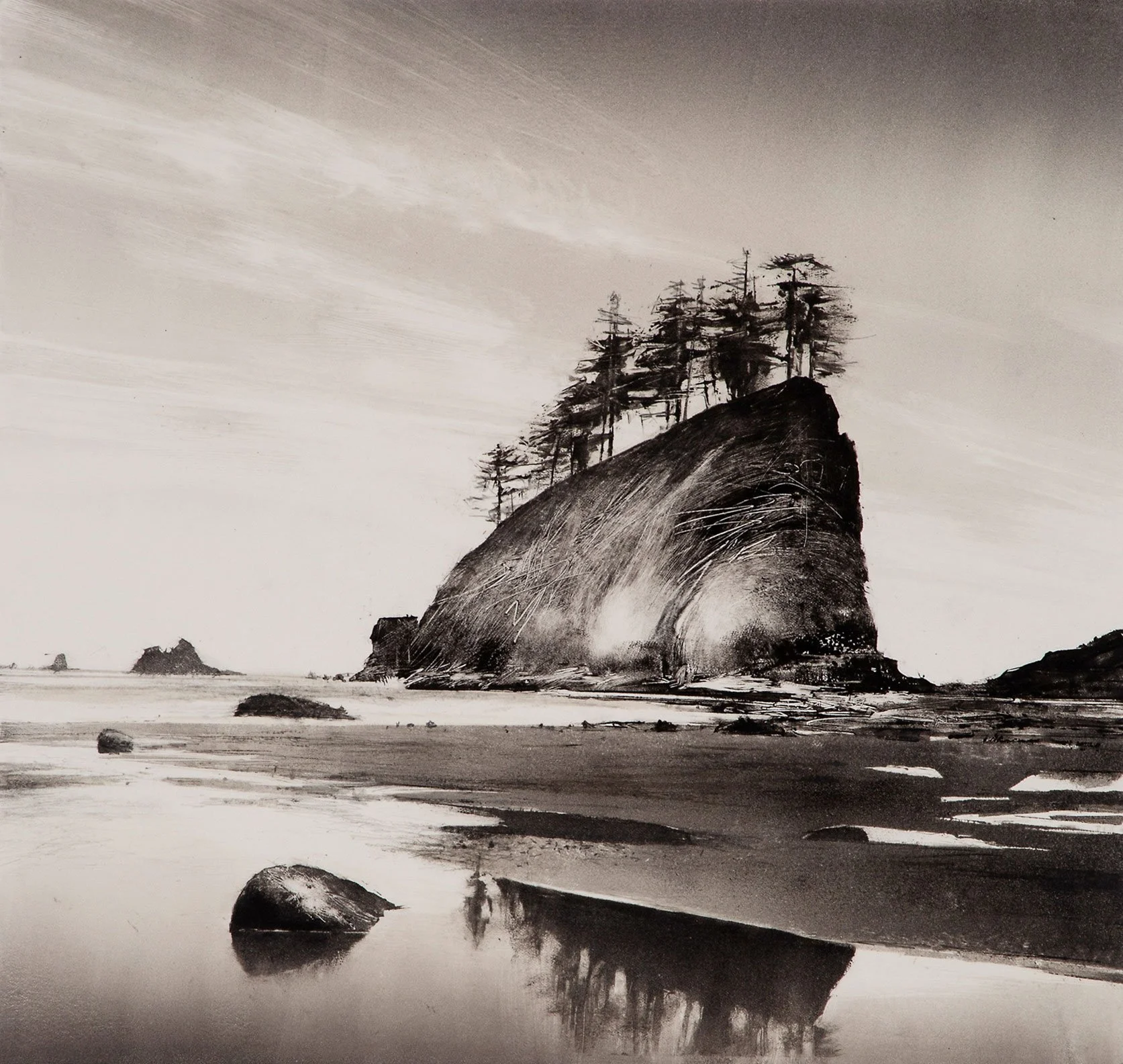 Wendy Orville - La Push, monotype, 14.75 x 15.5 in. $3500