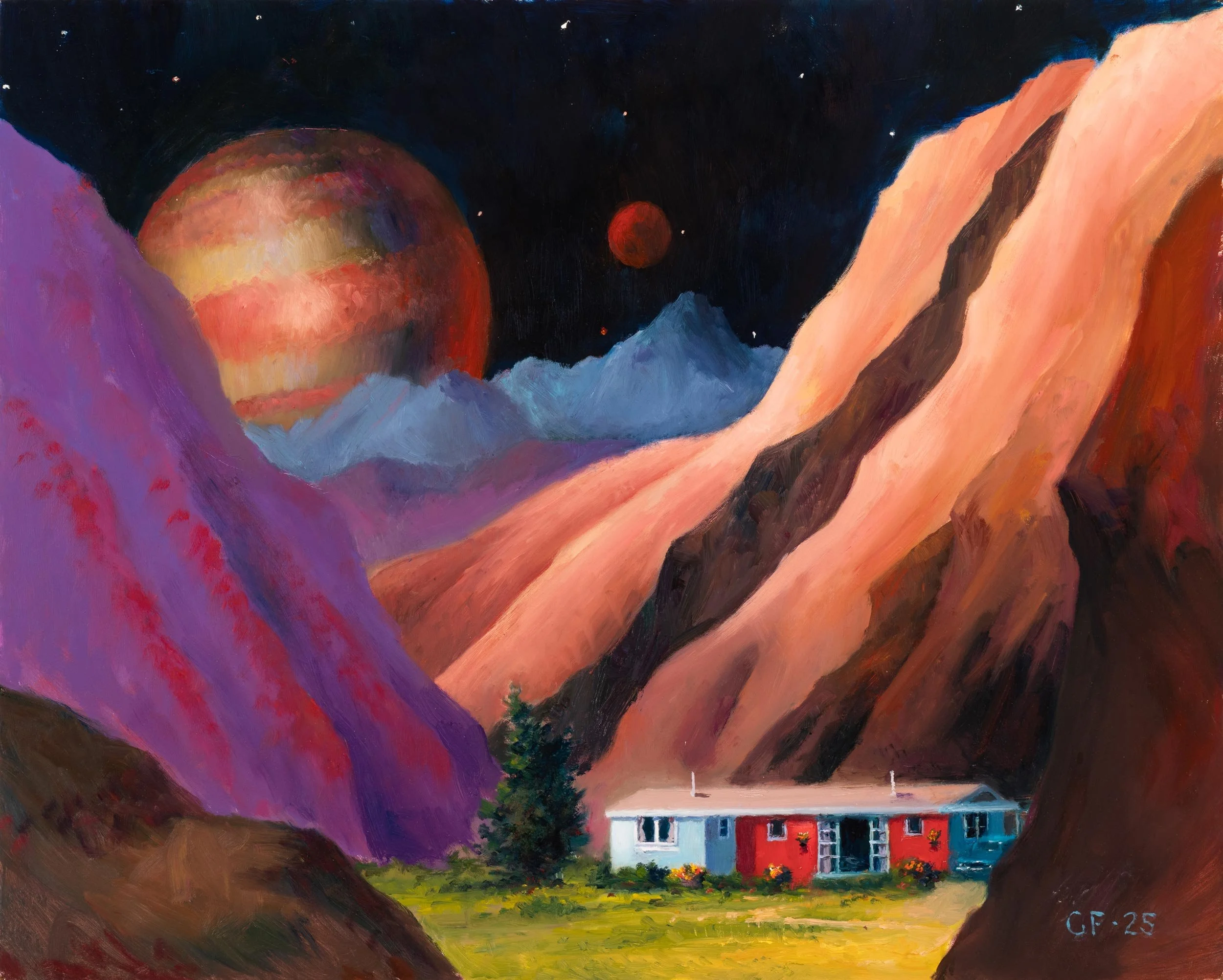 Gary Faigin - Mountain View, 2025, oil on panel, 24 x 30 in. $6000