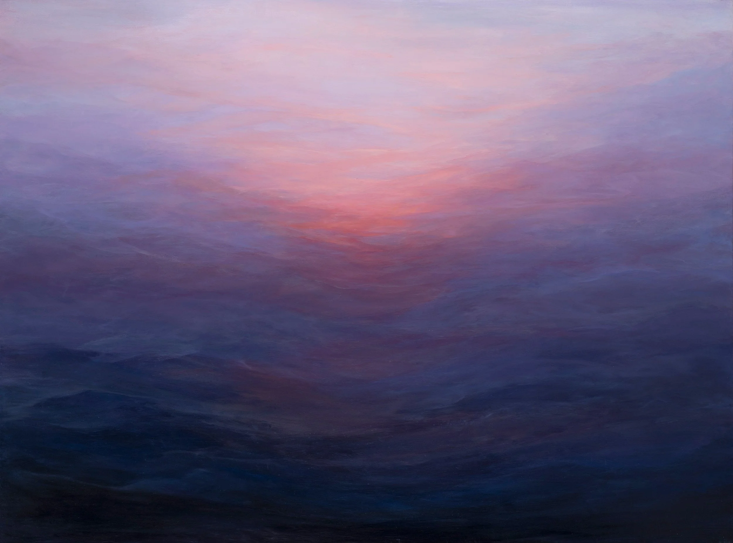 Carole Barrer - Blue Spectrum, acrylic on canvas, 36 x 48 in.   $4200