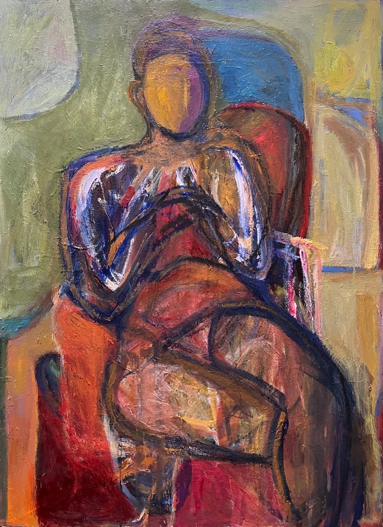Karen Kosoglad - Seated Figure, oil on board, 40 x 30 in. 