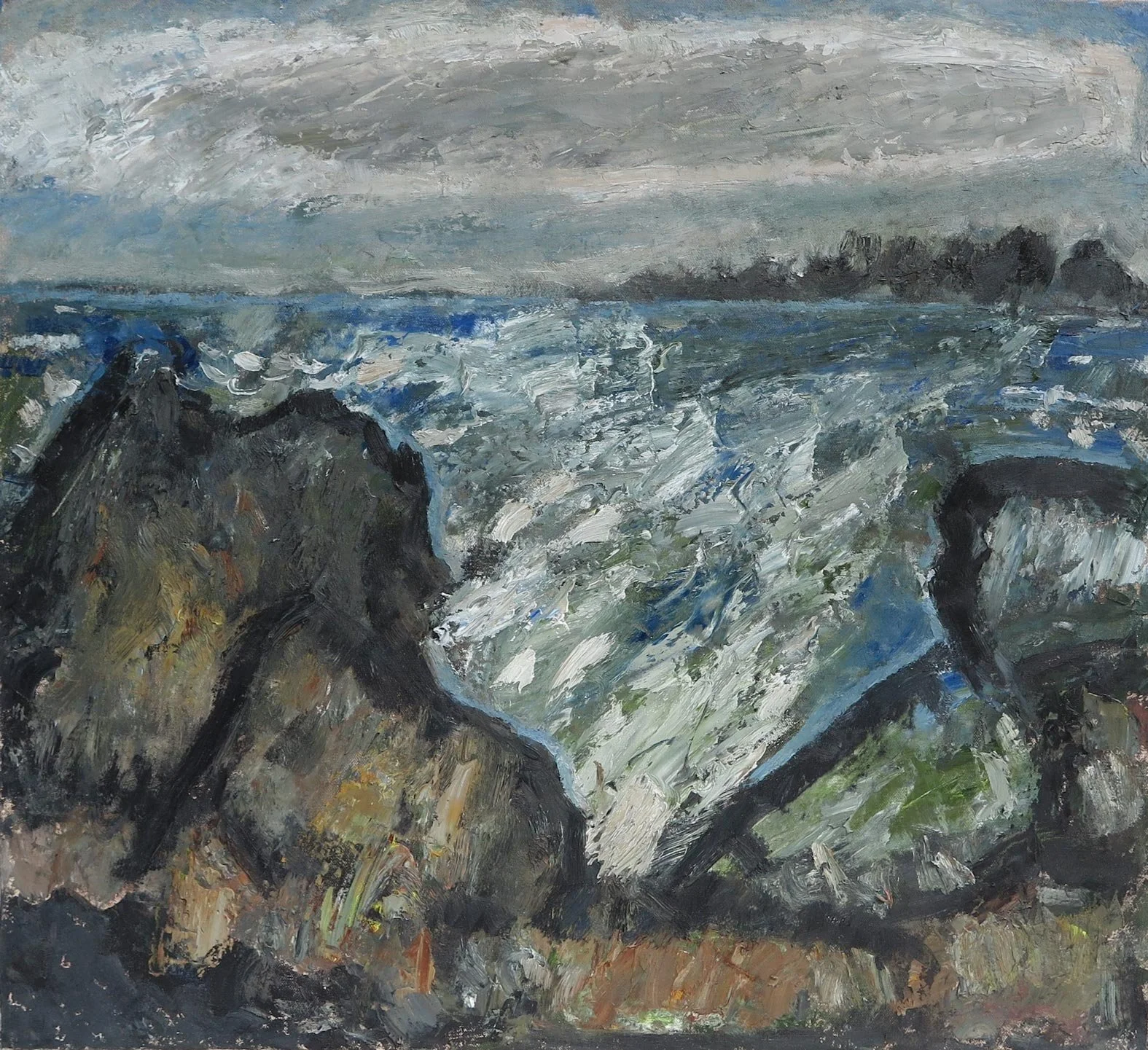 Gregg Laananen - Searocks Along the Coast with Hartley's Cloud, oil on canvas, 20 x 22 in. 
