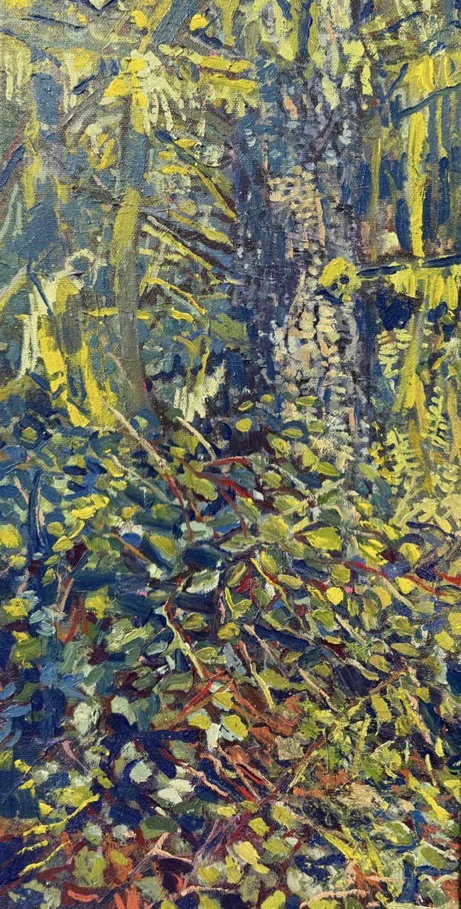 Benjamin Vanderwerff - Chuckanut, spray paint and acrylic on canvas, 20 x 10 in. $850