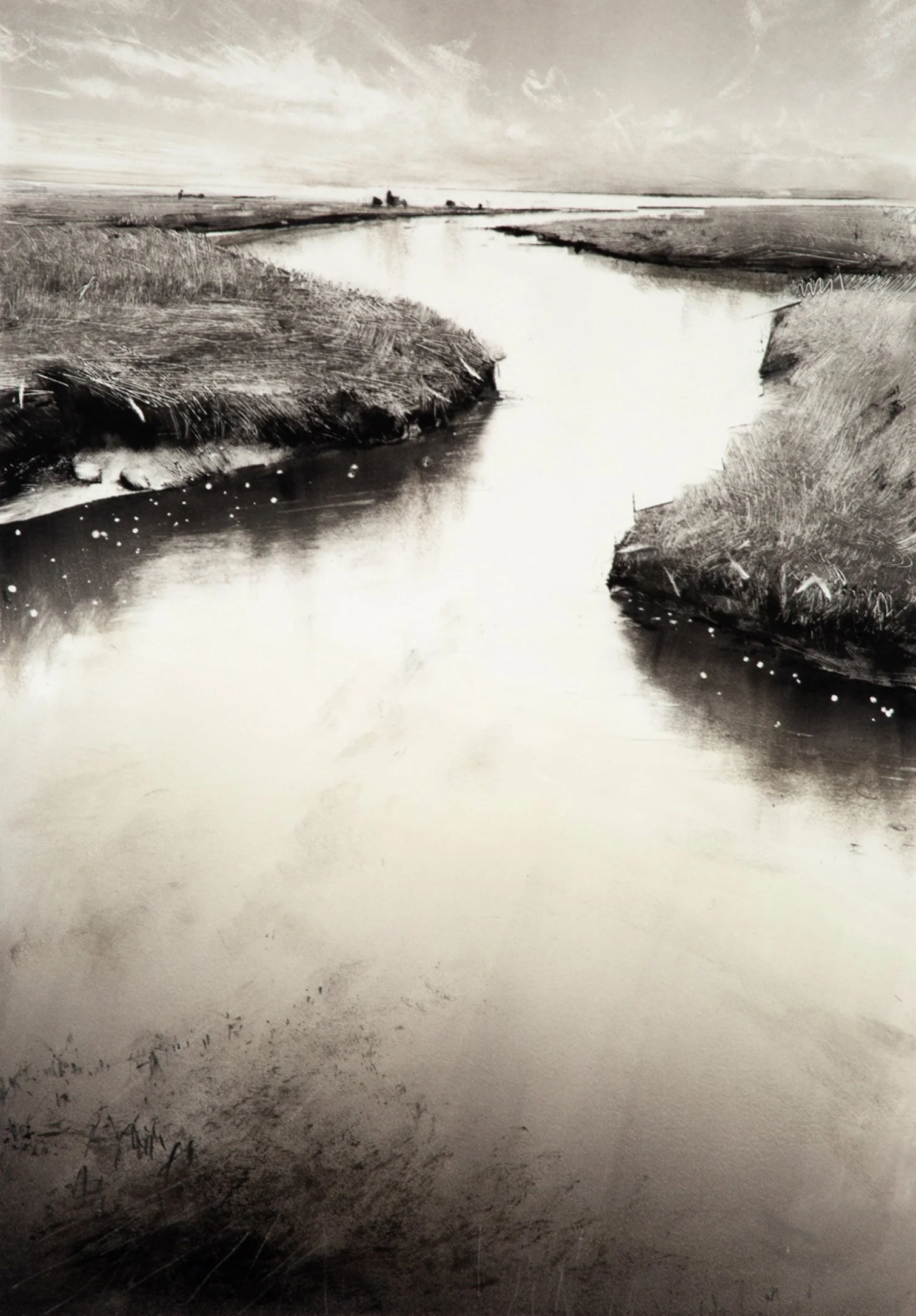 Wendy Orville - Hood Canal Estuary, monotype, 18.5 x 12.5 in. $3400 - On Hold