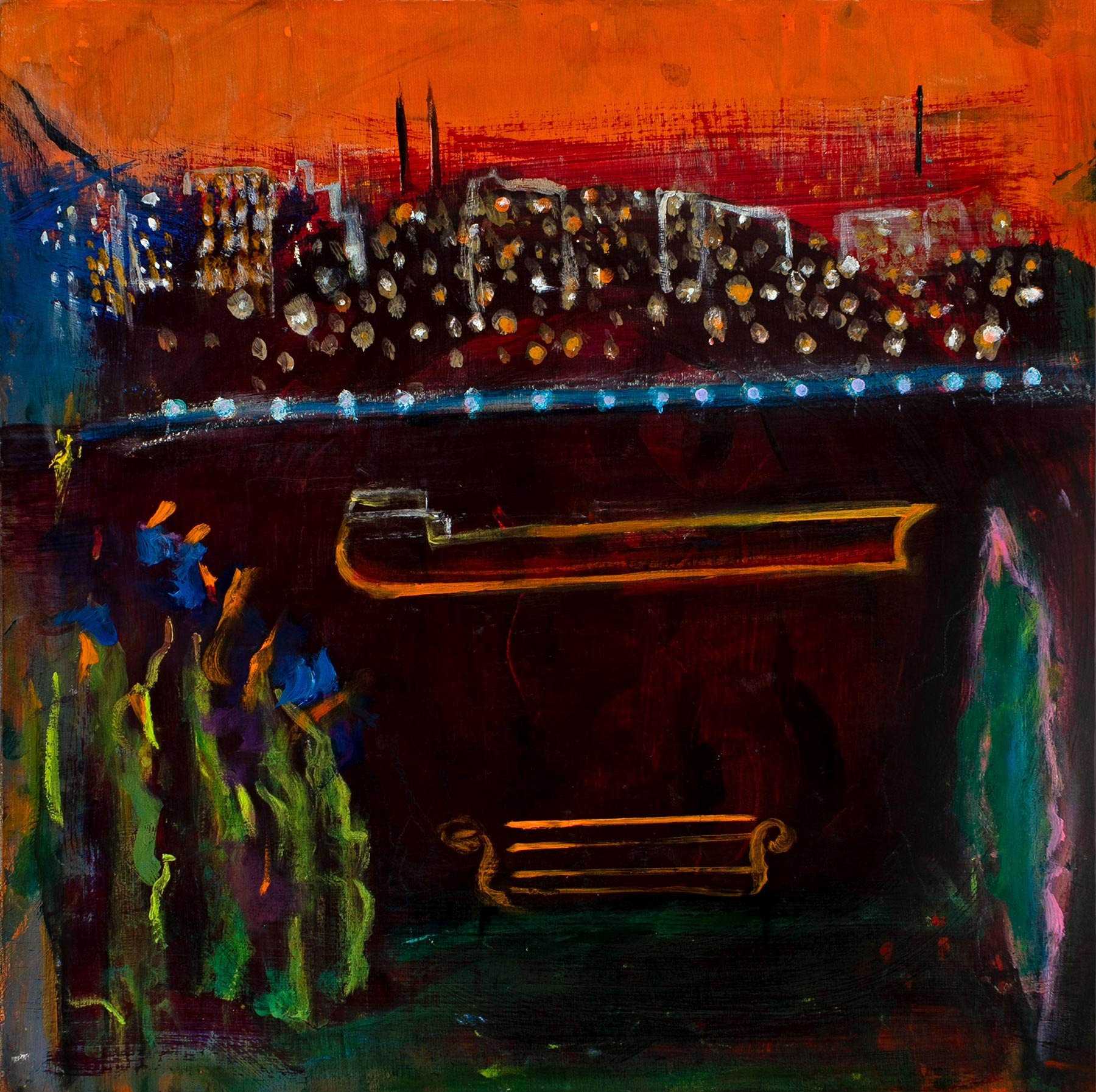 Kathryn Altus - Port City Park, oil on board, 12 x 12 in. 