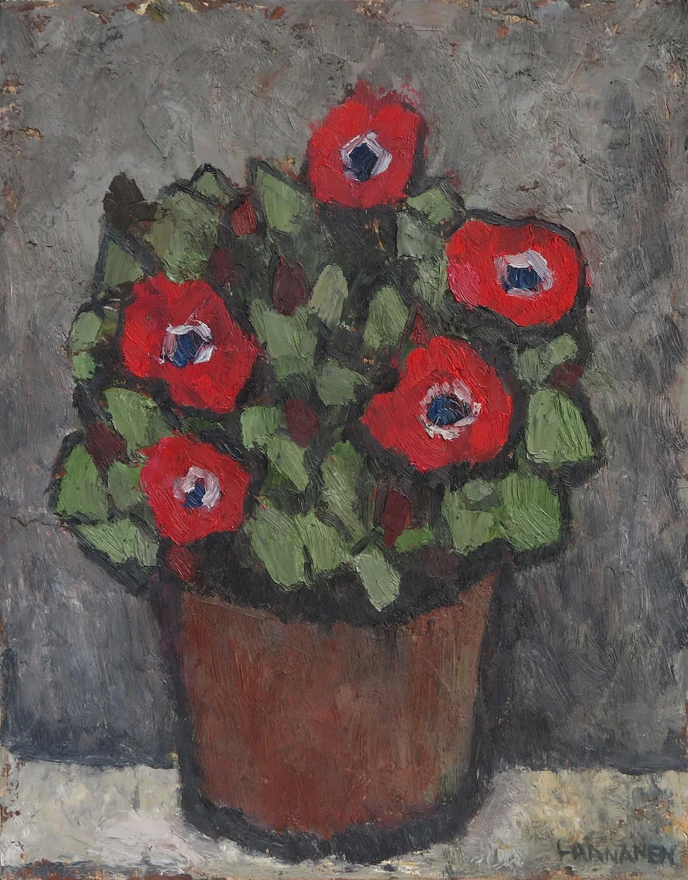 Gregg Laananen - Red Anemones, oil on panel, 14 x 11 in. 