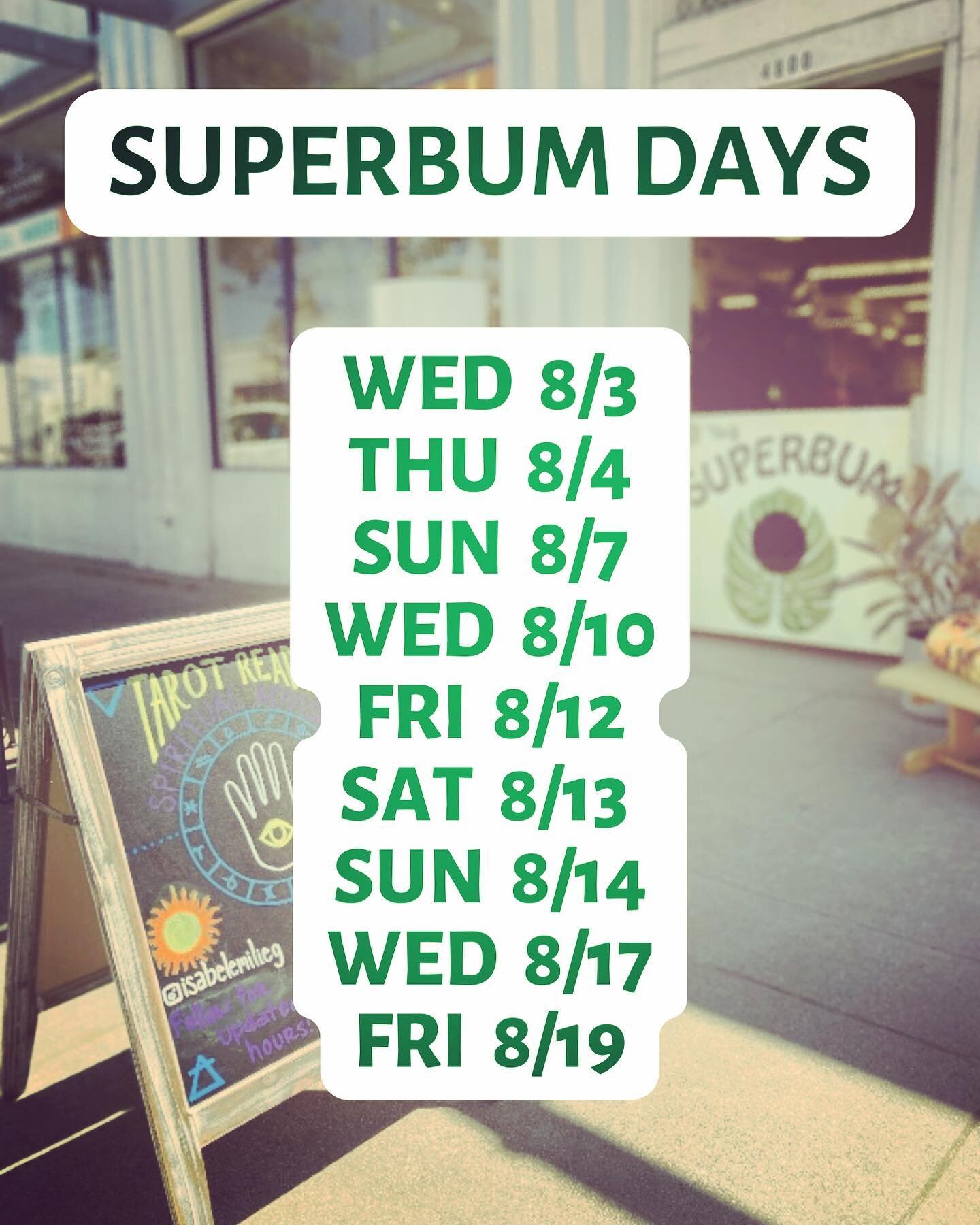 Hey friends! Sorry I missed ya yesterday&mdash;I was down for the count with a migraine and had to listen to my body 🥴

Anywho, August is action packed for me so I wanted to give you a little update: 

I will be at Superbum on these days this month 