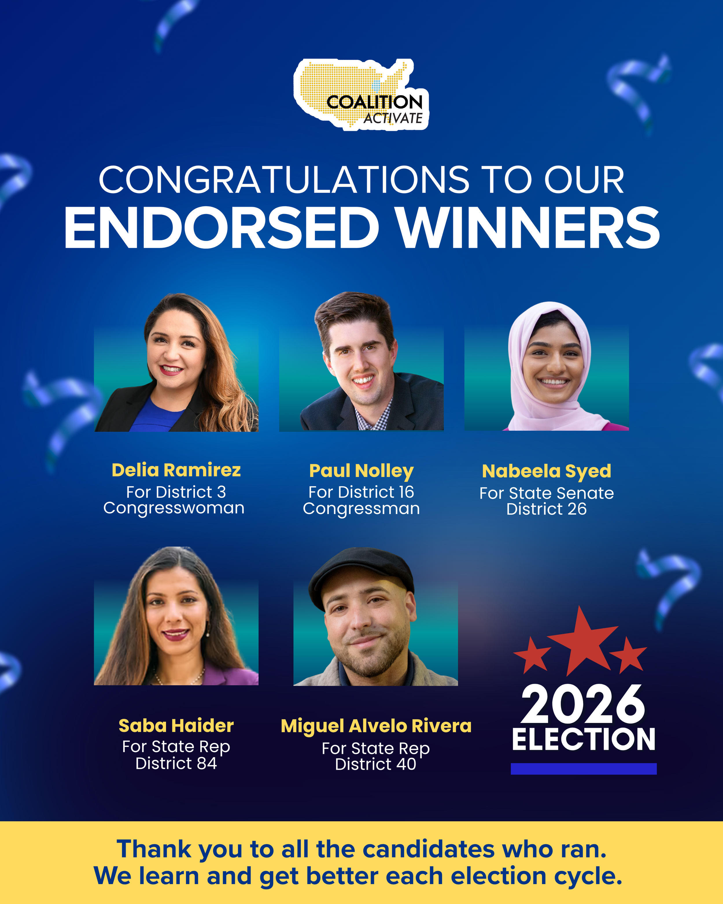Coalition-Activate Celebrates Victories of Endorsed Candidates