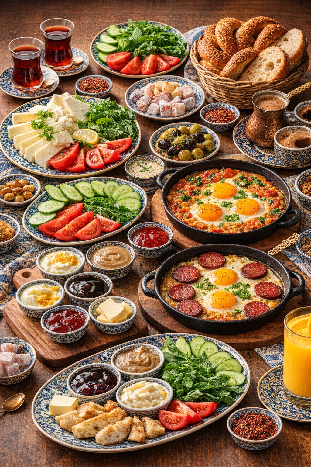 Turkish Breakfast Spread - Elevate your morning with a beautifully curated Turkish breakfast spread, created in partnership with Istanbul Bites