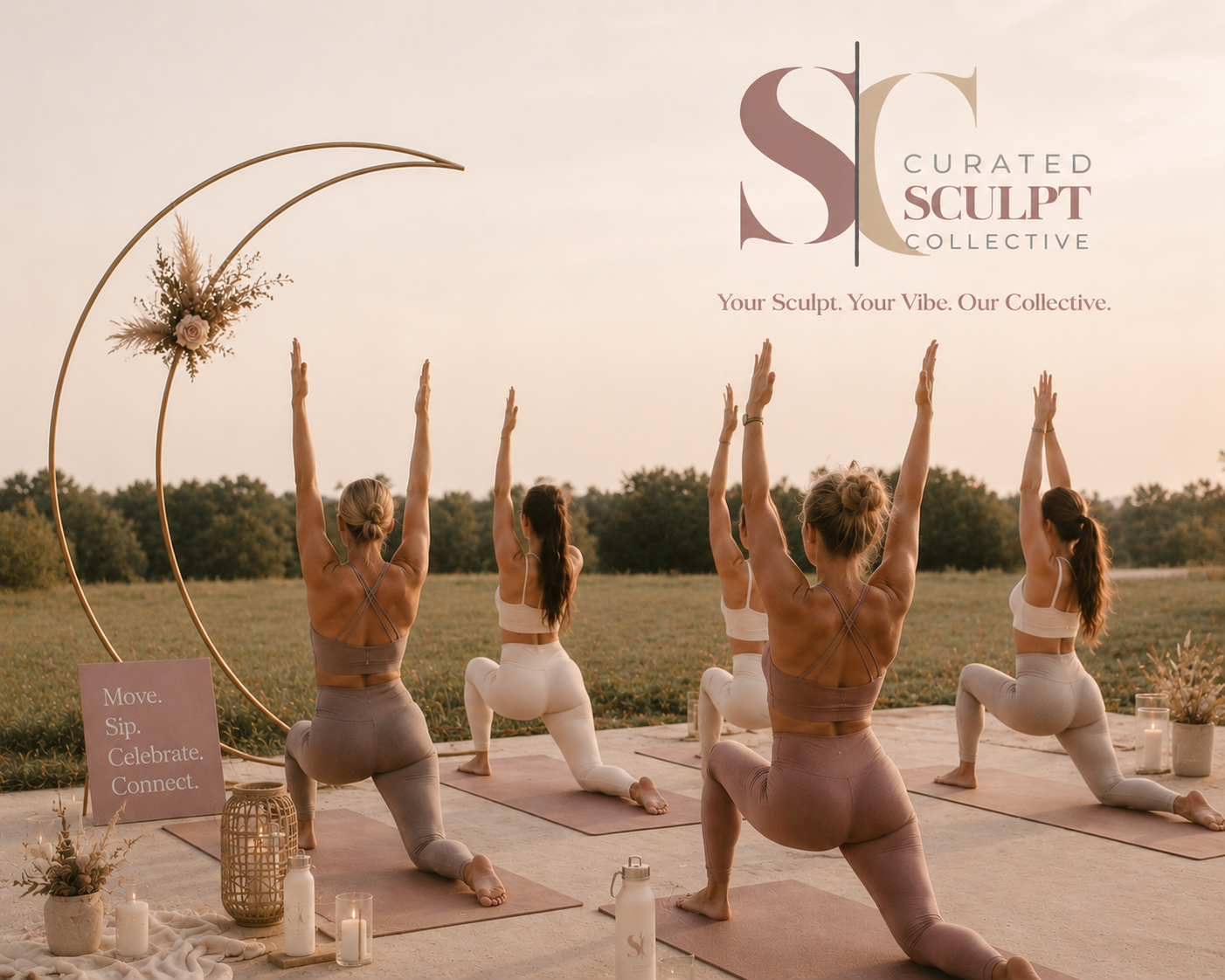 Curated Sculpt Collective - add a boutique fitness experience to your event that blends sculpt-inspired movement, Pilates fusion, wellness, music, and celebration into one unforgettable experience.