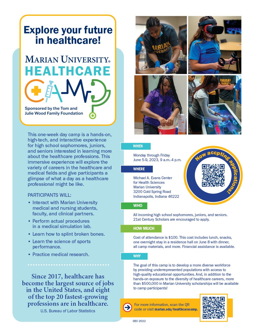 Marian University Healthcare Camp — EXPLORADOOR