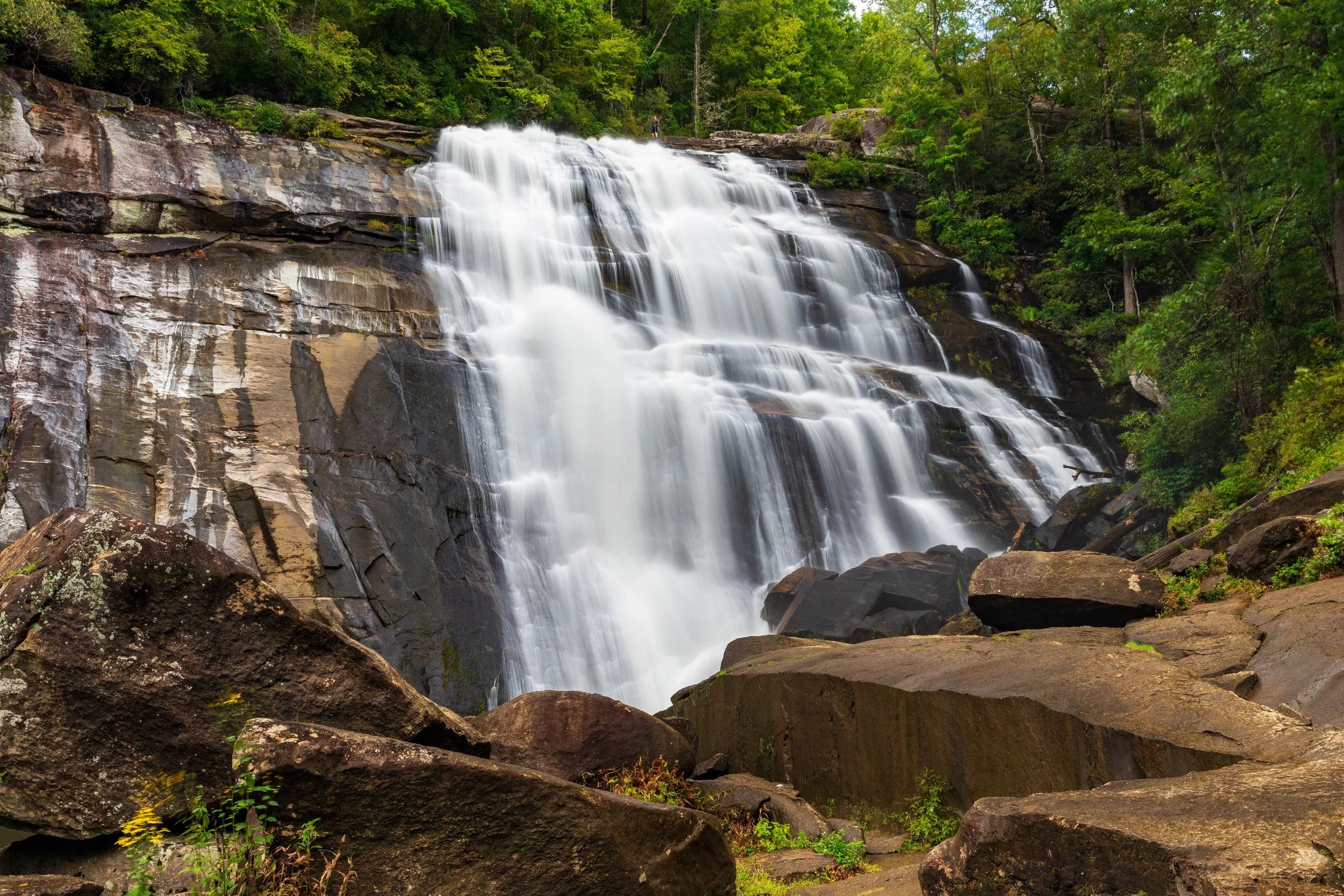 Bottom of Rainbow Falls in Gorges State Park, NC