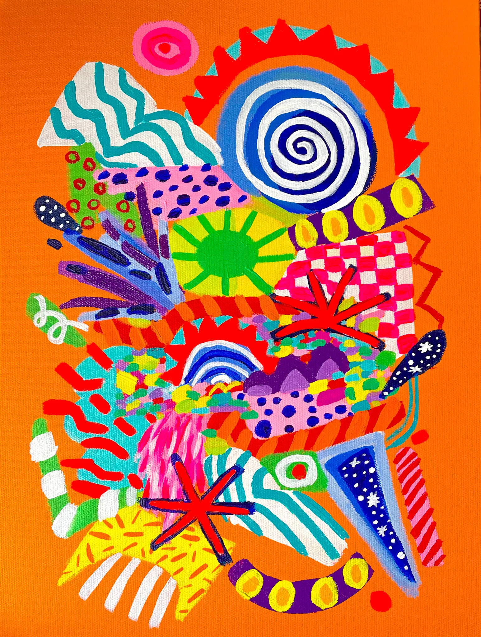 Beach Party, 12x16 inches, acrylic on canvas