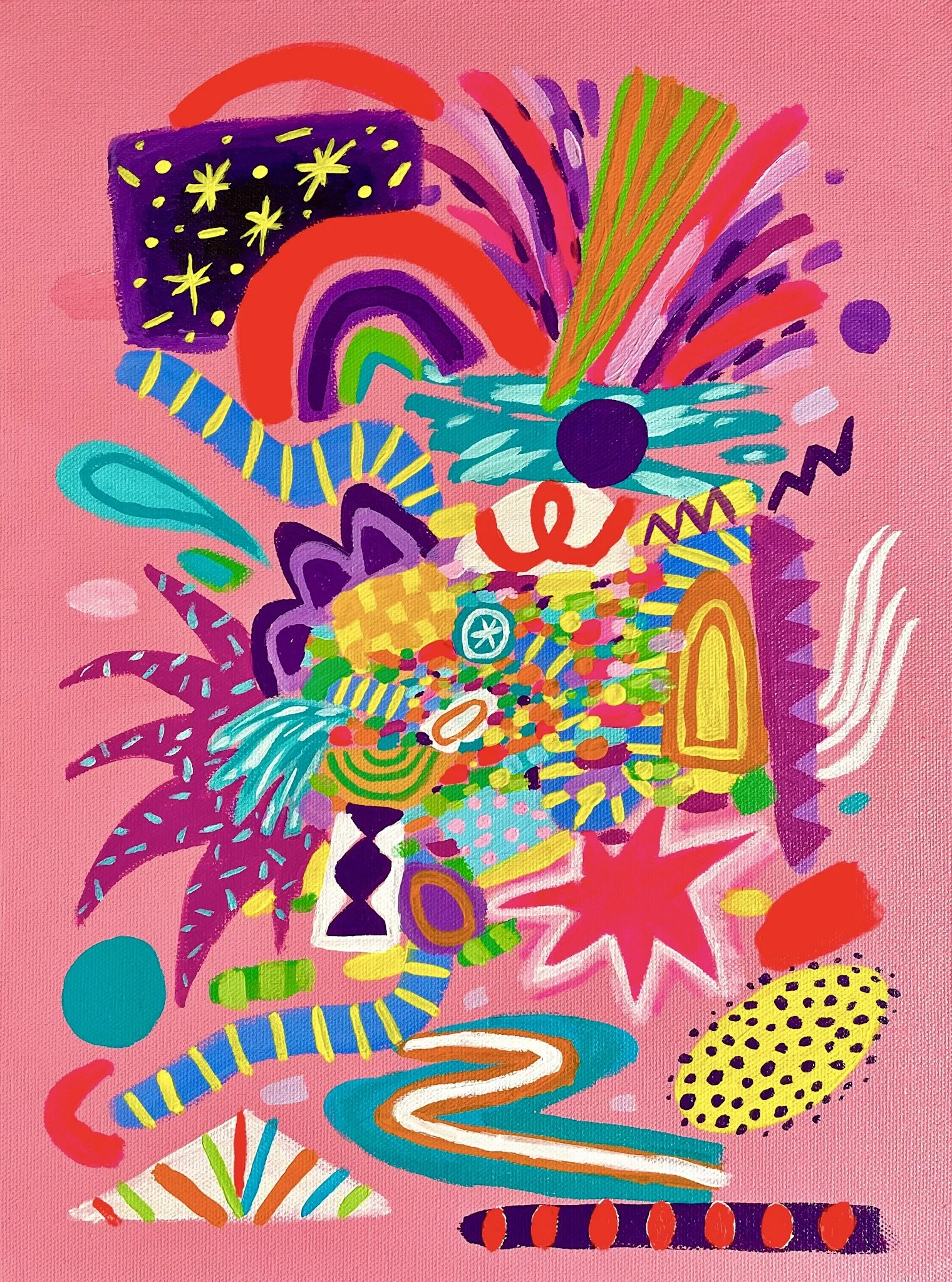 Wet Carnival, 12x16 inches, acrylic on canvas