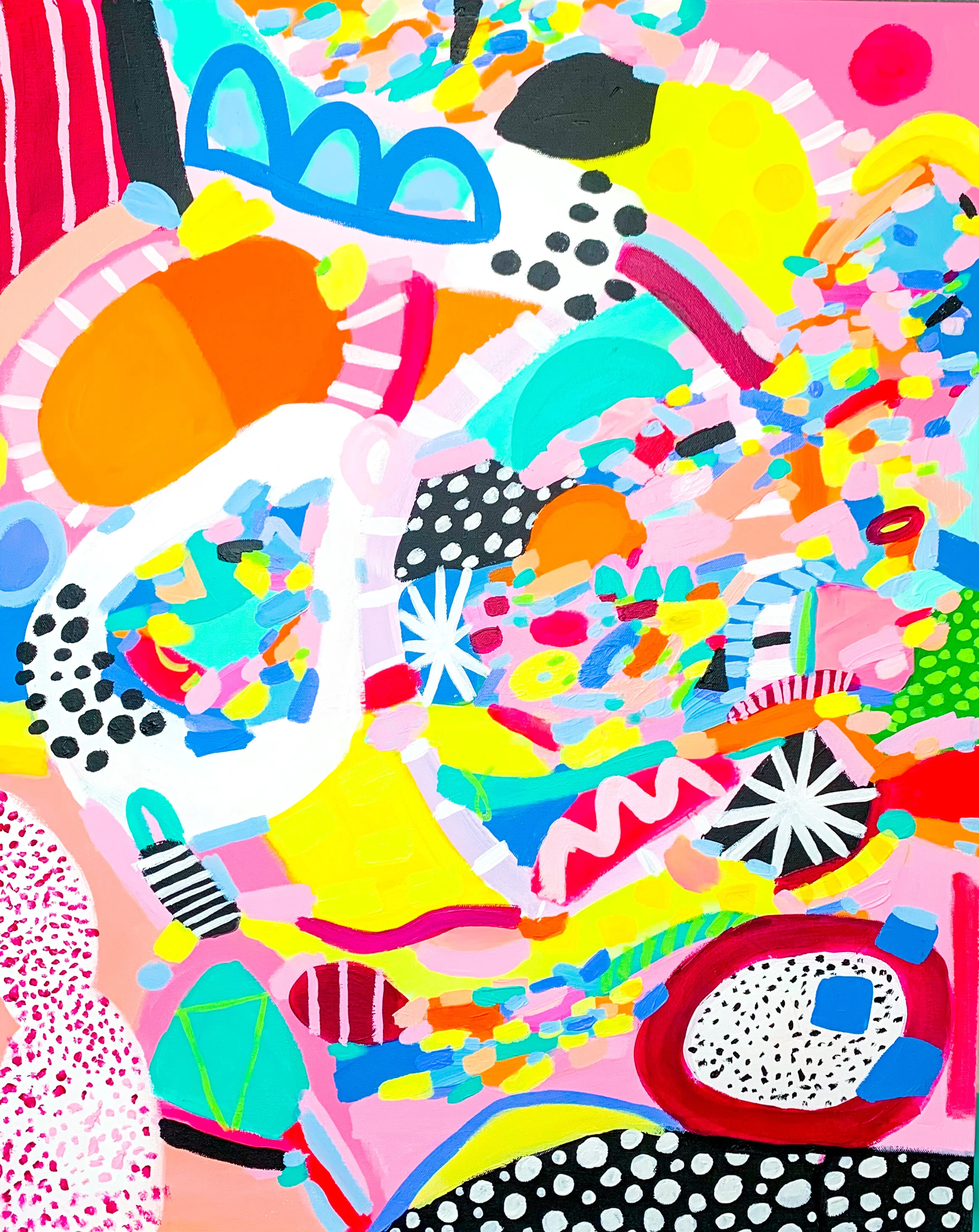 Broken Synthwaves, 24x30 inches, acrylic on canvas