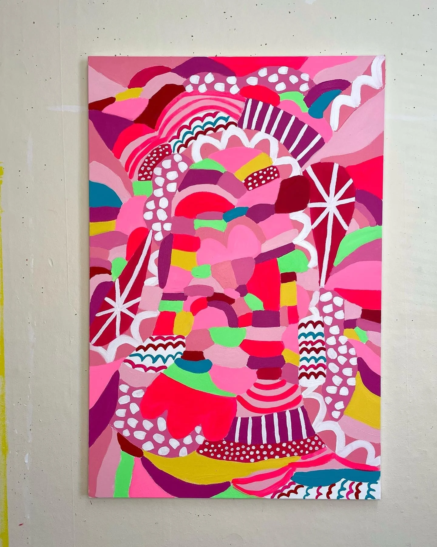 Pink Lemonade, acrylic on canvas, 24x36 inches, 2022