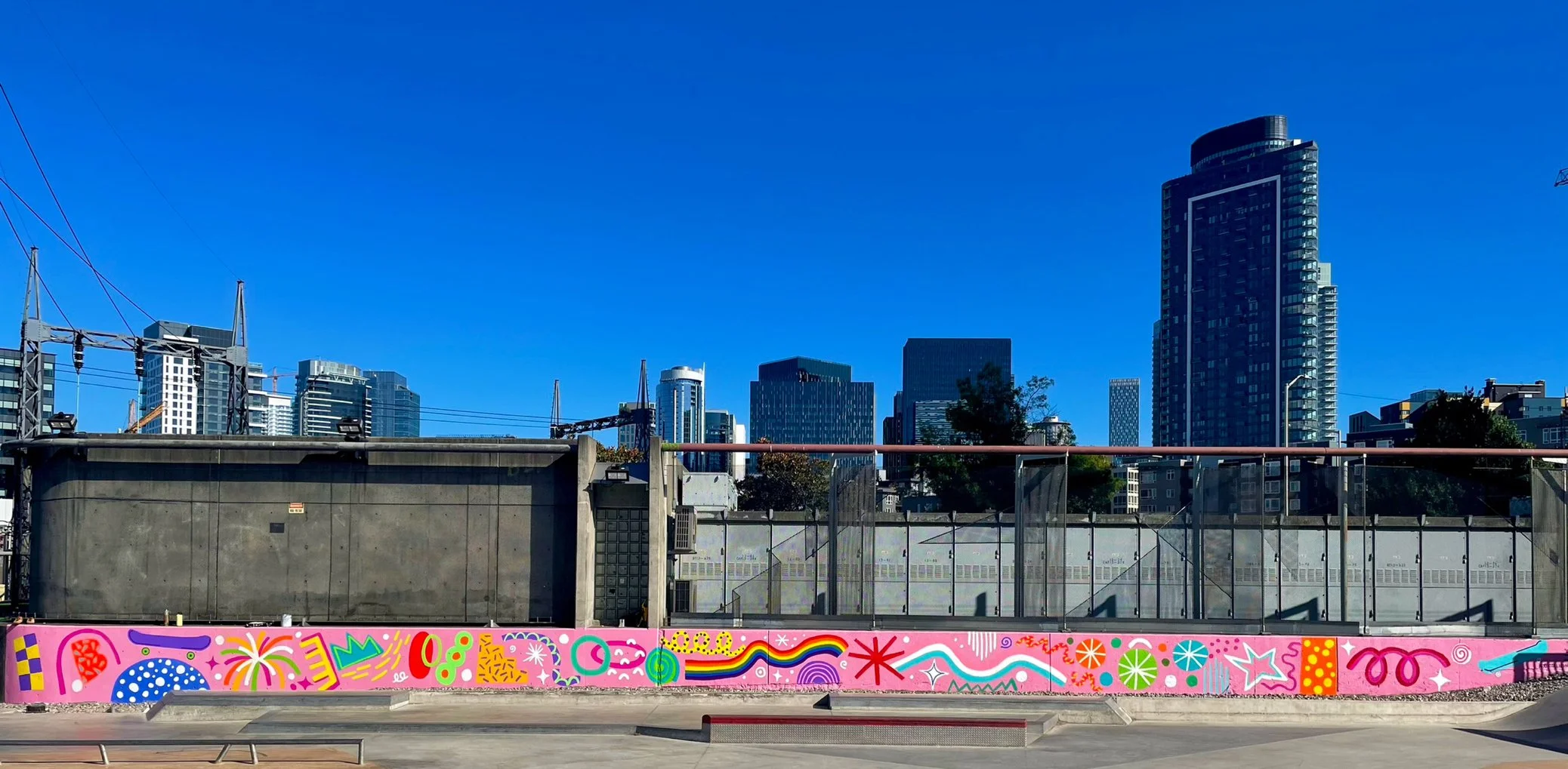 Mural for Skate Like A Girl, Seattle Center, 2022