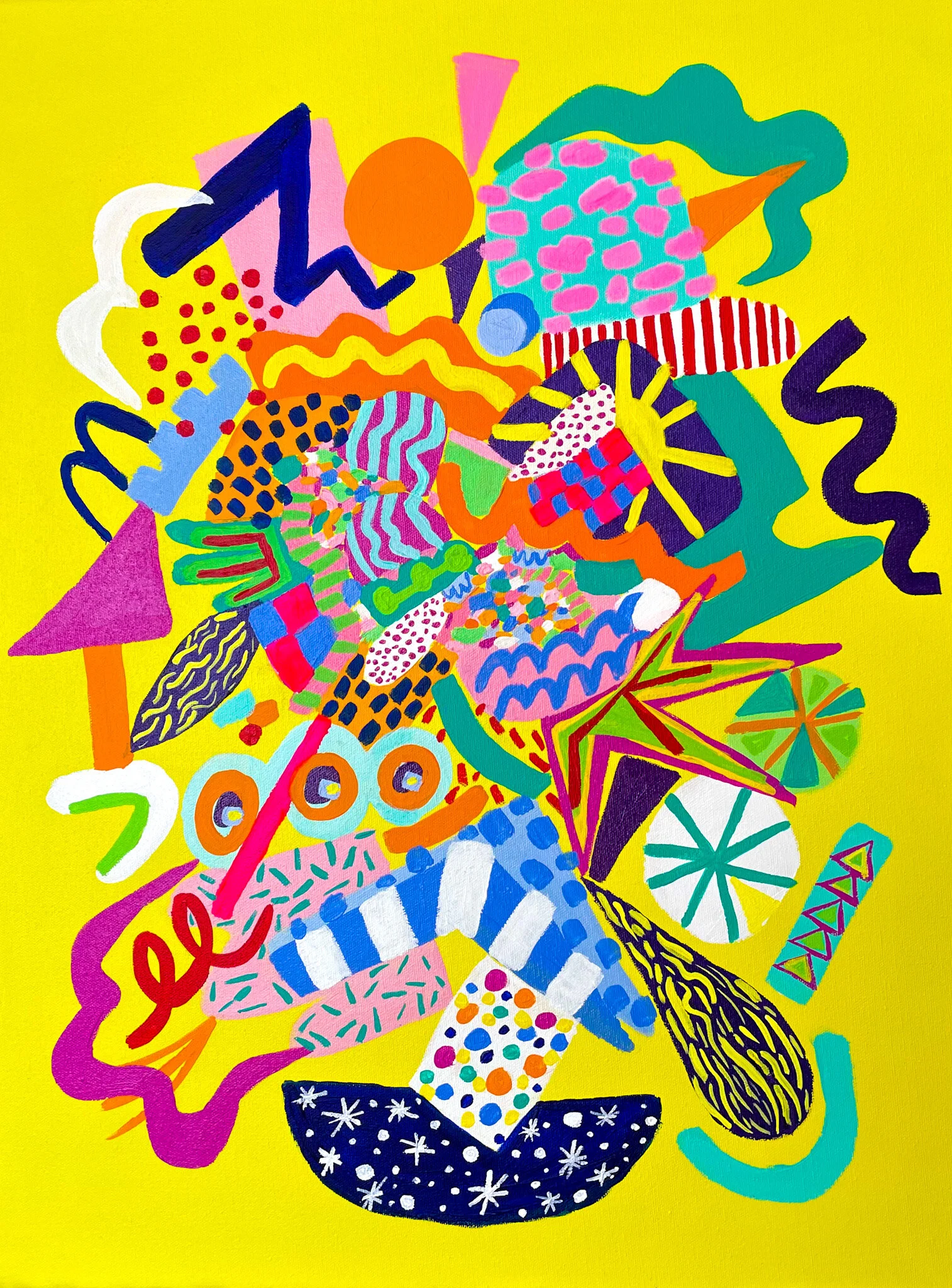 Clownfish, 18x24 inches, acrylic on canvas, 2021