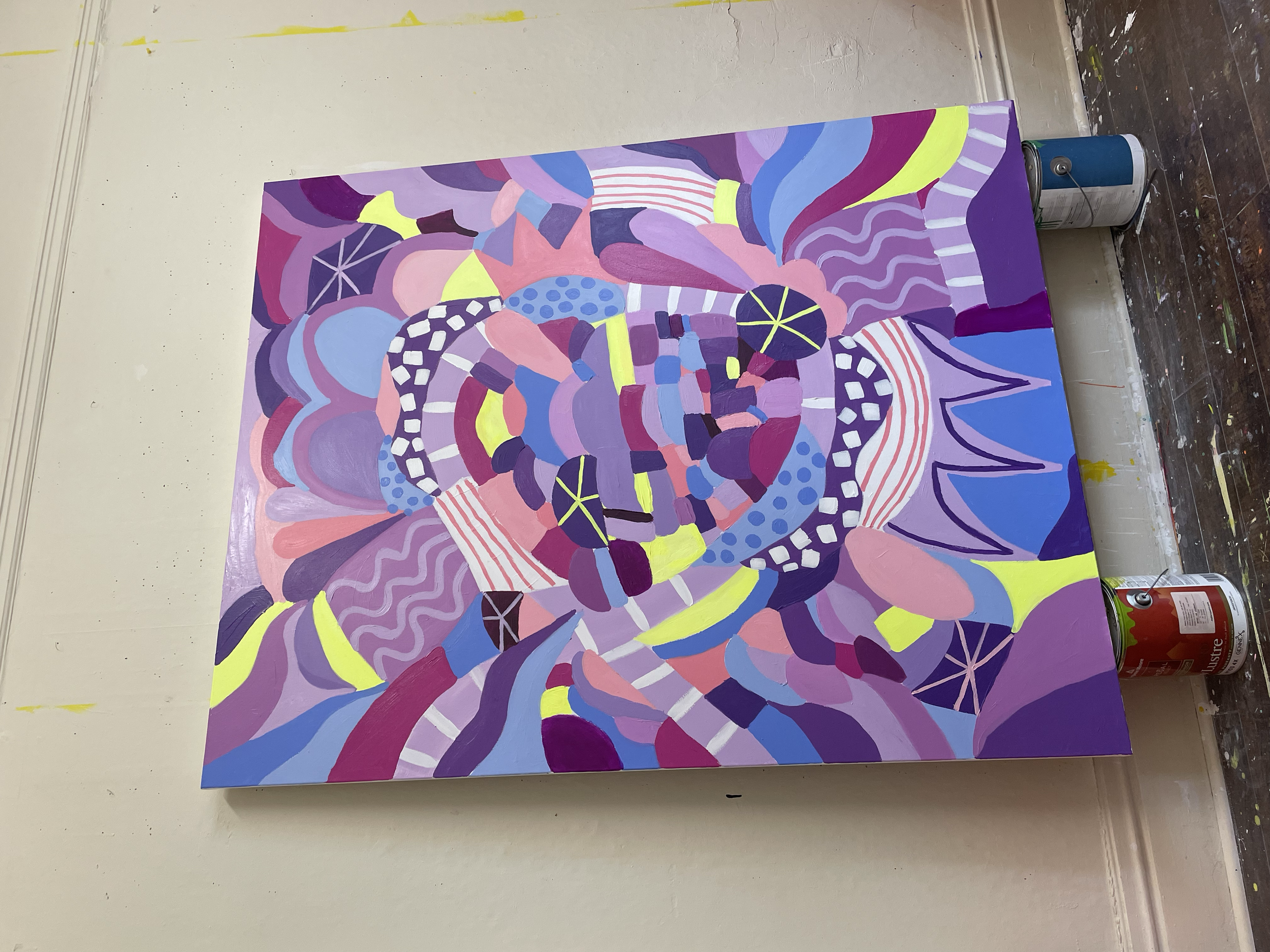 The World of Ube, acrylic on canvas, 48x60 inches, 2022