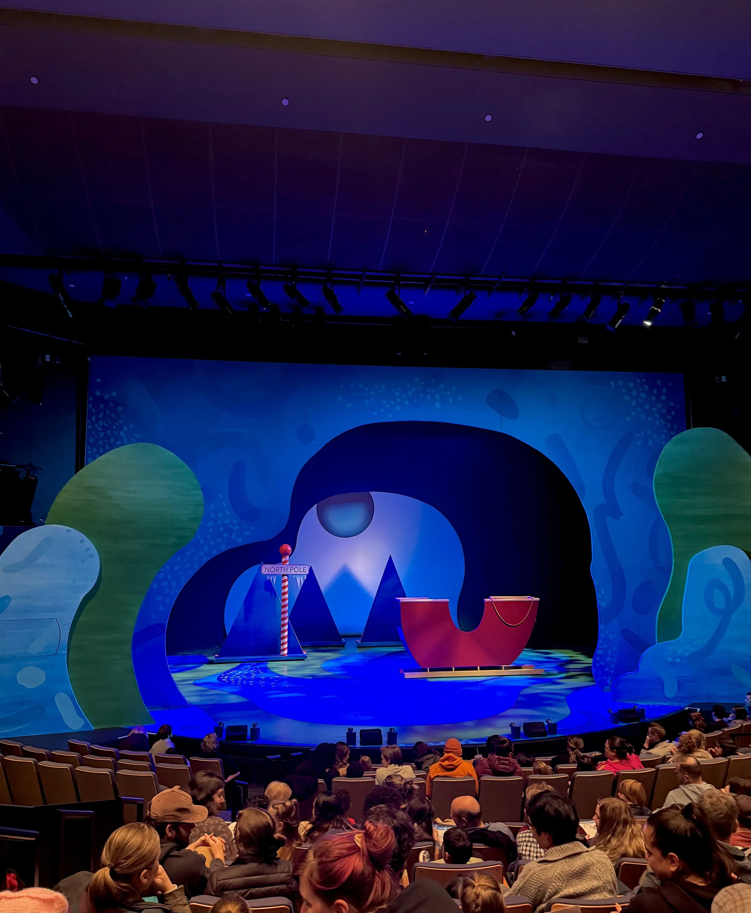 Mural design at Seattle Children's Theater  for "The Pigeon Gets A Big Time Holiday Extravaganza", 2025 