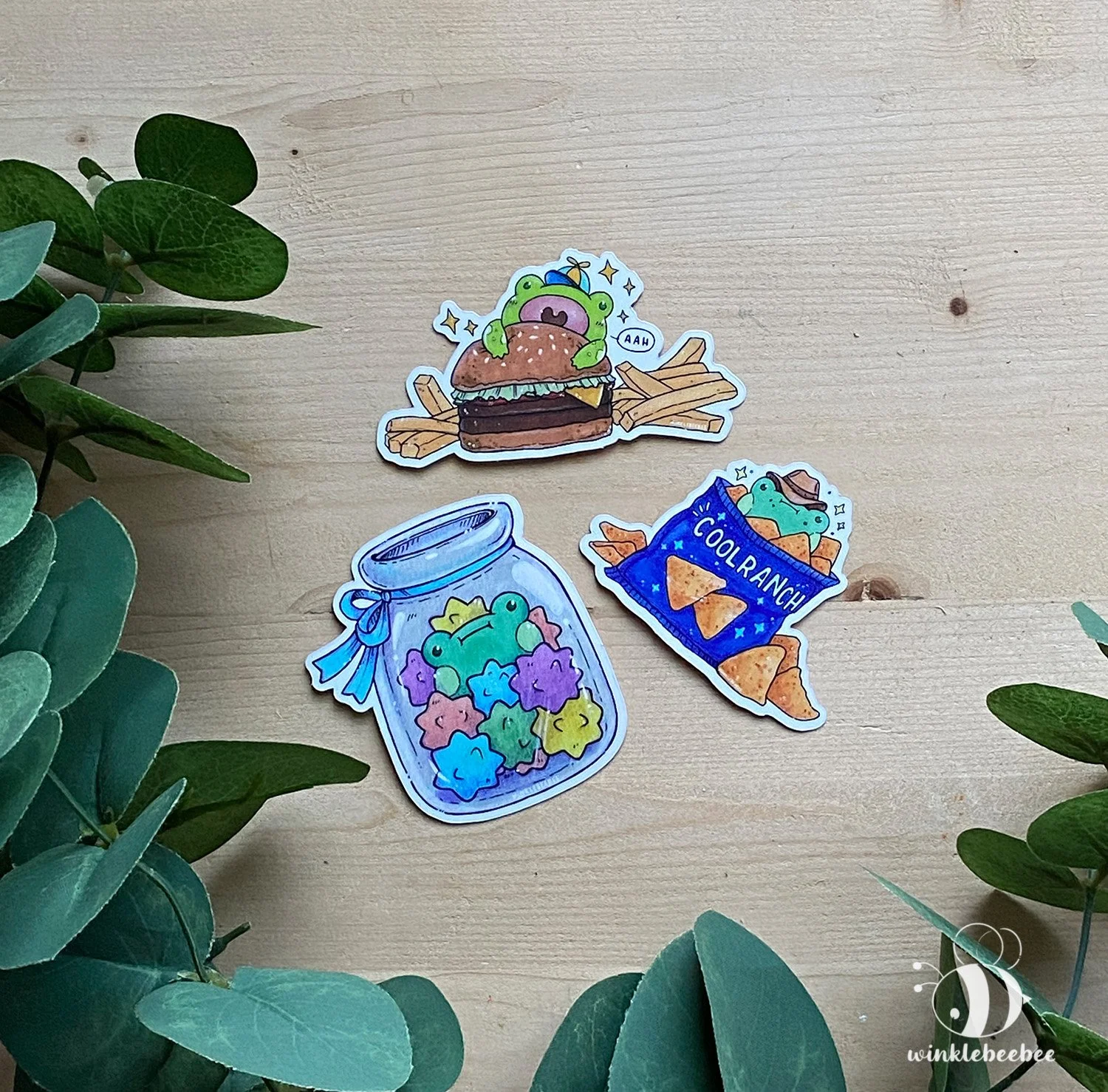 Junk Food Frog Stickers