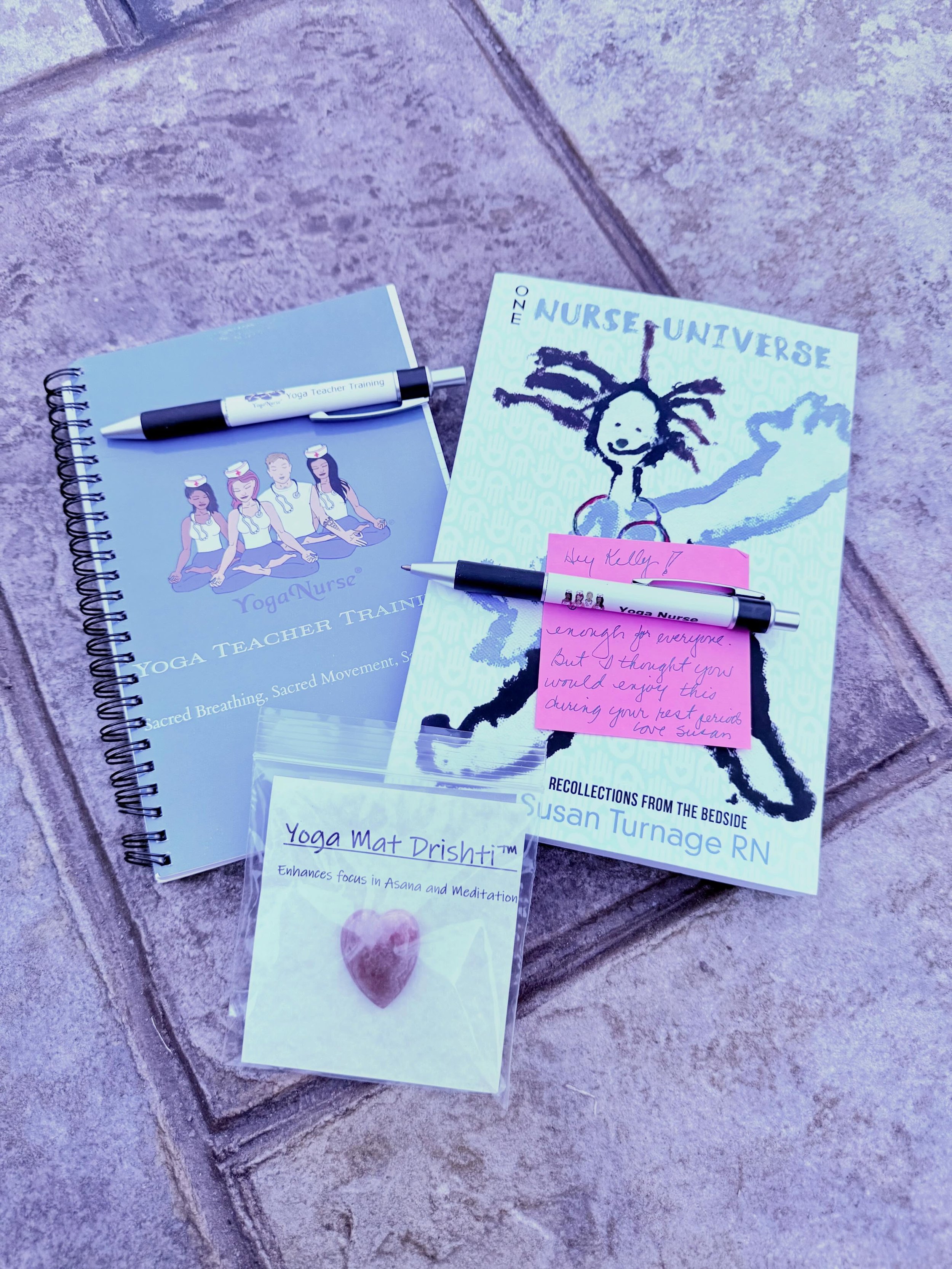 I received this very sweet gift in the mail today from my co-instructor and mentor Susan Turnage RN-CYN &reg;. I really connected with Susan throughout the year and felt a strong connection. If I am lucky, I will one day work with her as a peer. 
&bu