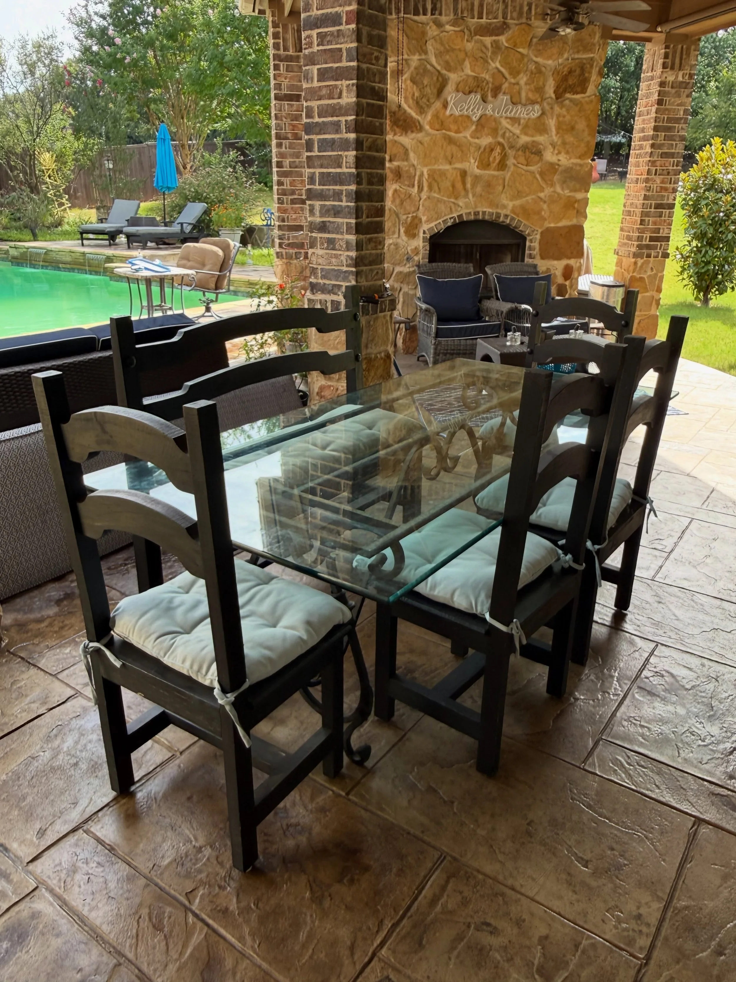 We were gifted this beautiful outdoor furniture by our amazing neighbors @judyblack7339 and Craig.  It has elevated our backyard to a new level.