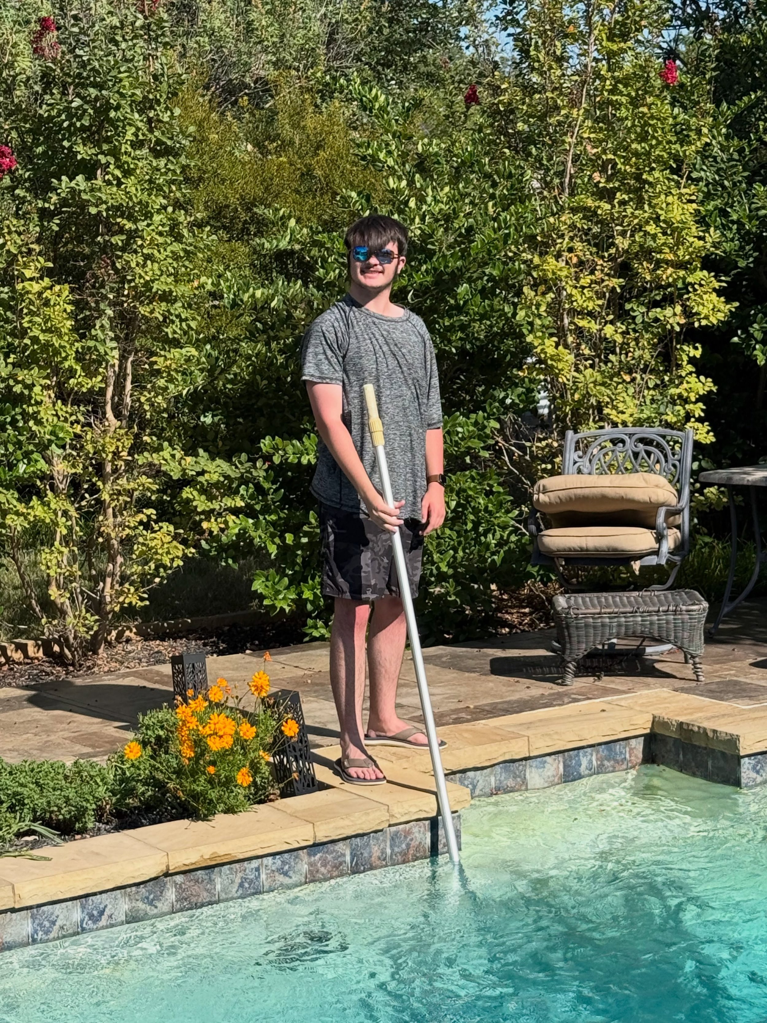 My once Friday Pal is leaving for culinary school in North Carolina next week. He has been doing pool and yard work for us to earn some money. 

I&rsquo;m so happy for Axel &hellip; and happy that his parents have shared him with me ❤️
&bull;
&bull;
