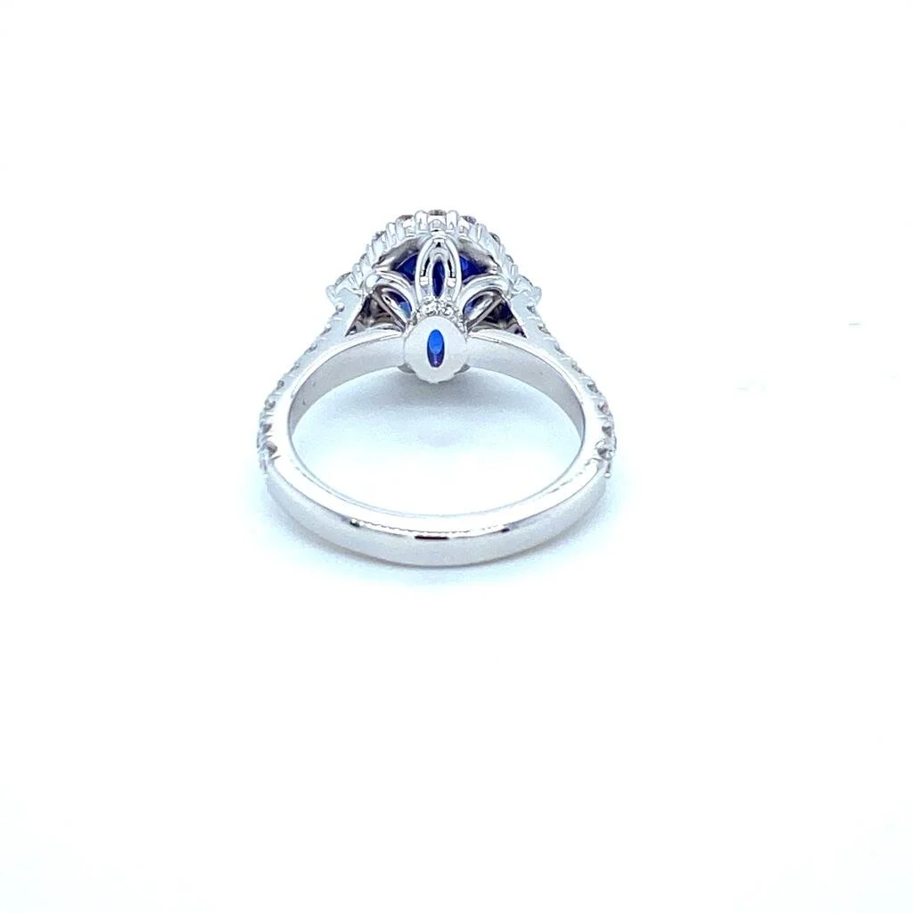 Showing the level of detail we put in to each piece from another perspective.  This is the underside of the platinum tanzanite ring instore. 