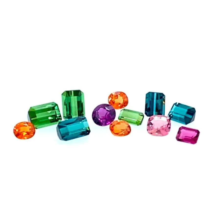 A beautiful selection of tourmaline and garnets that have arrived instore.  