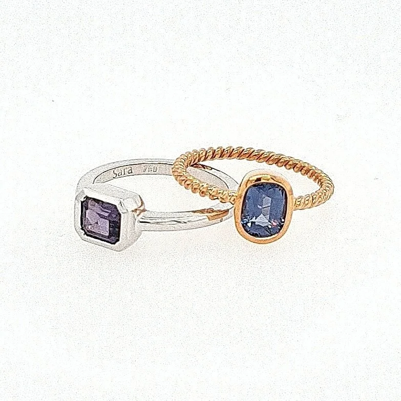 Some cute little spinel stacker rings we have just made for the store.  (Currently Available)