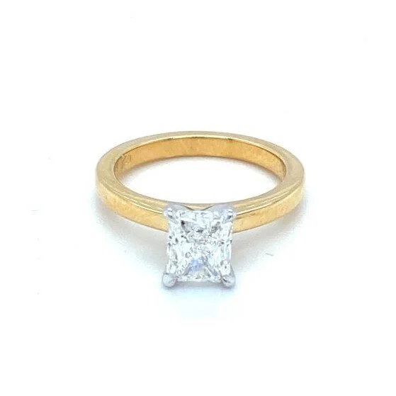 1.16ct GIA certified radiant cut solitaire engagement ring set in 18ct rose gold & platinum. 