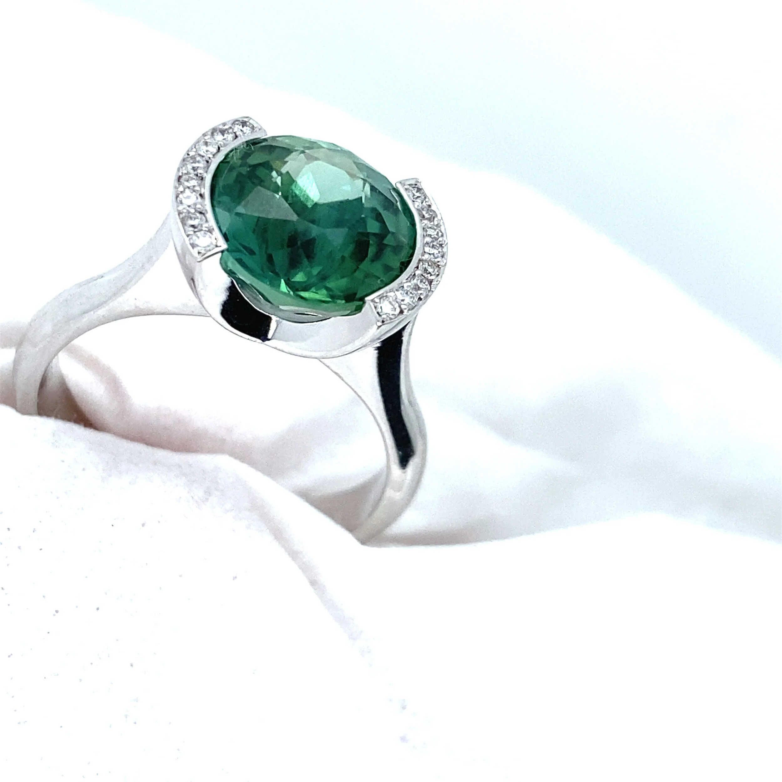 Peacock Green Tourmaline Ring