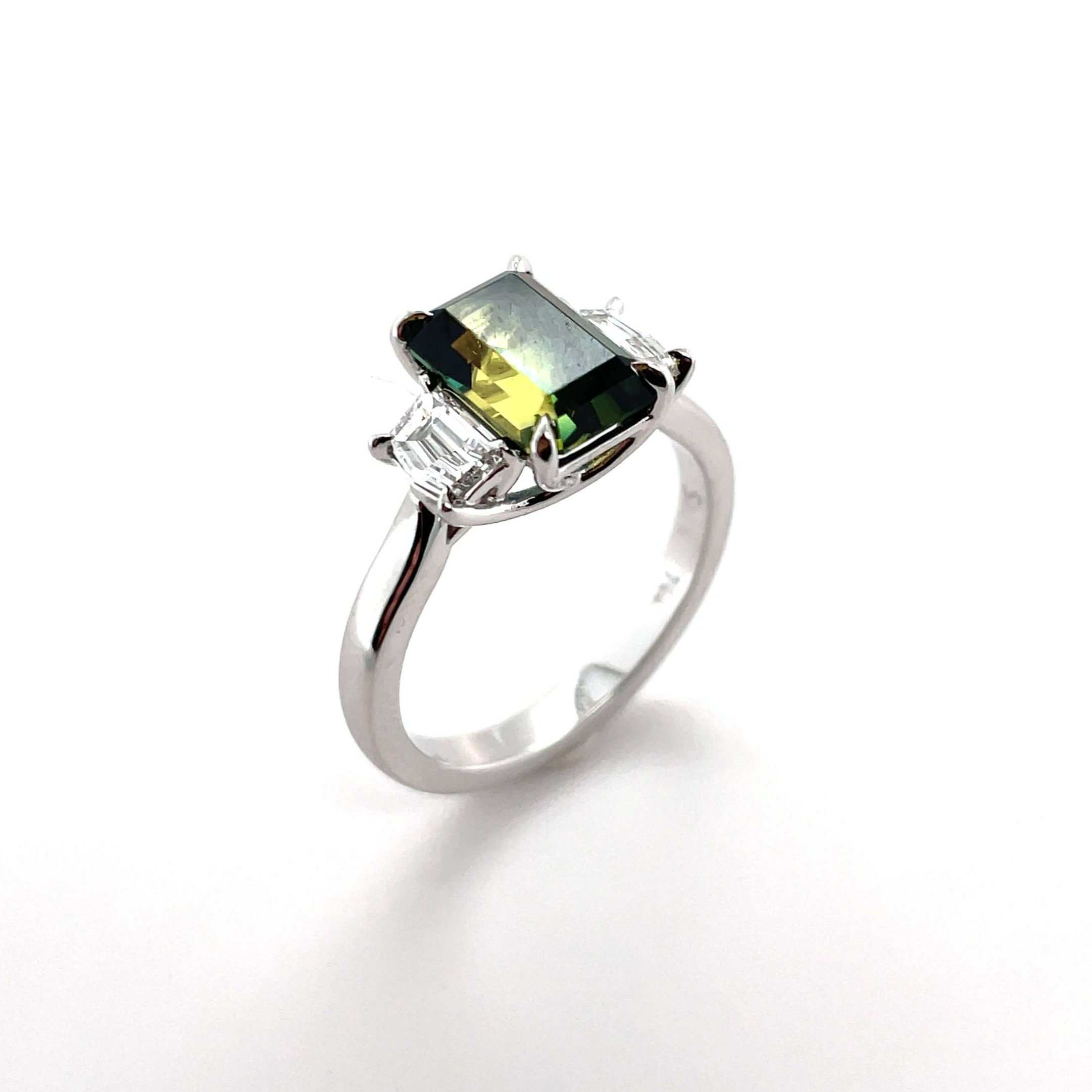 Australian Parti Sapphire Coloured Stone Engagement Ring