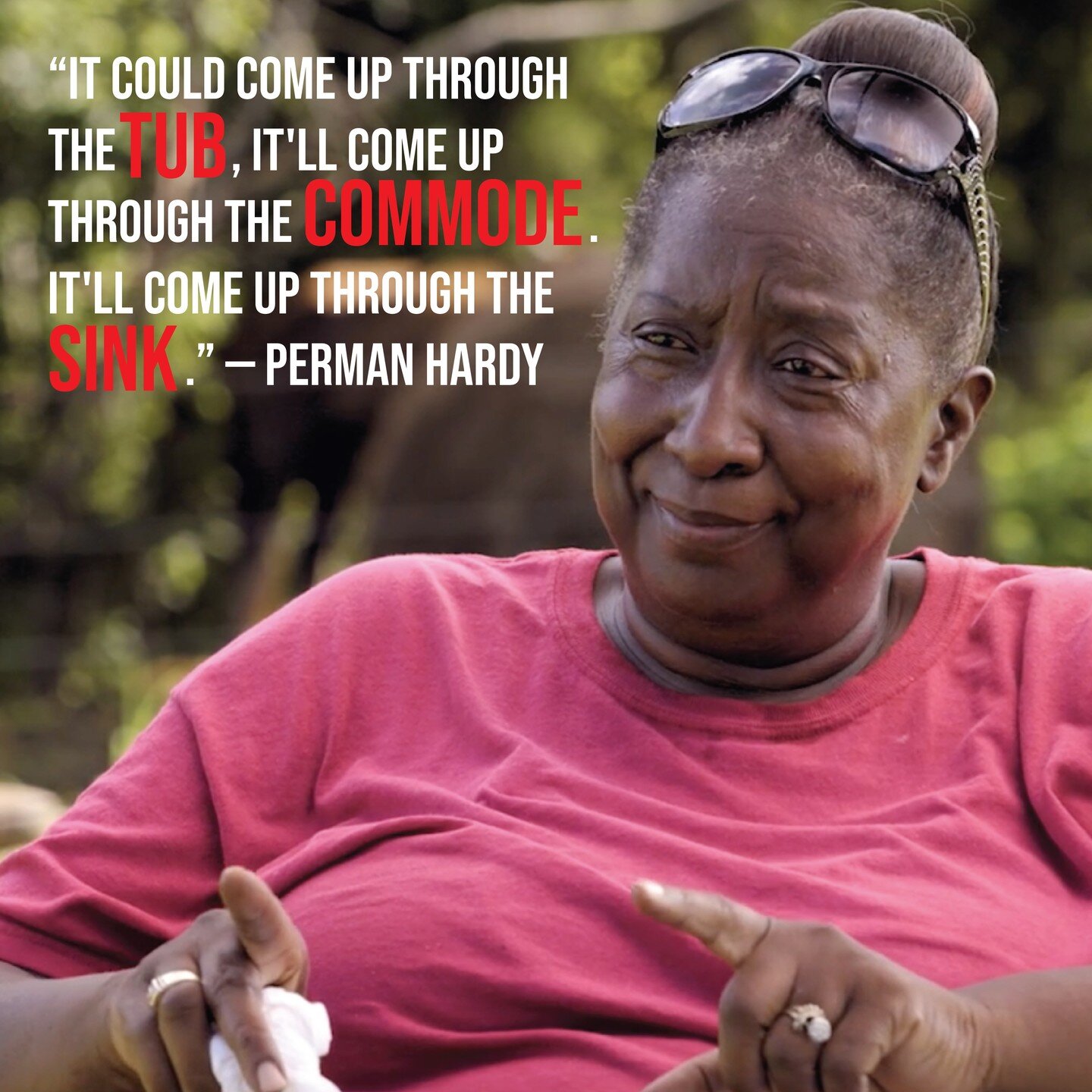 Lowndes Co. AL resident &amp; @bbuwp member, Perman Hardy has been outspoken about the sanitation issues for years. Even though Perman had a septic system it failed due to the hard clay Black Belt soil that requires an engineered &amp; costly system.