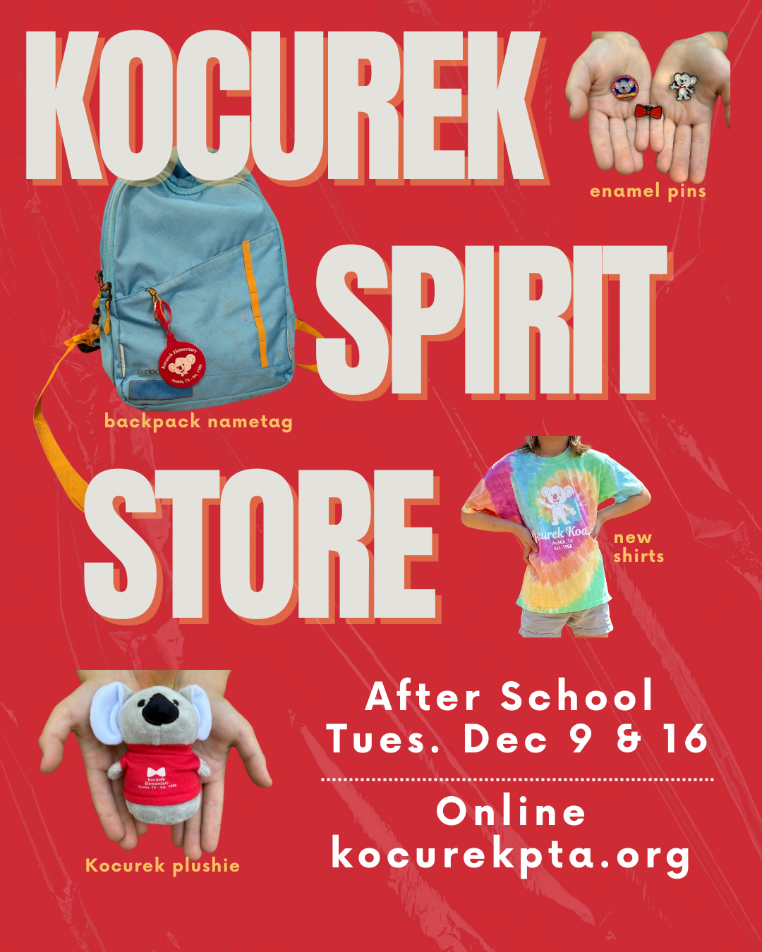 Koala Spirit Store after school 12/9 &amp; 12/16