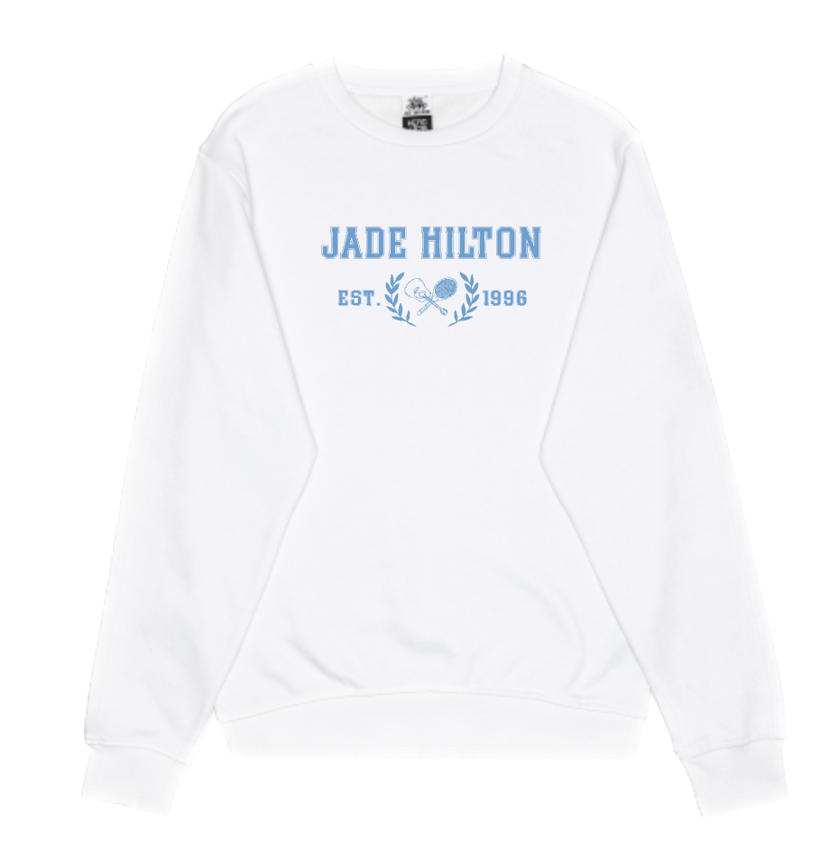 White Varsity Crewneck