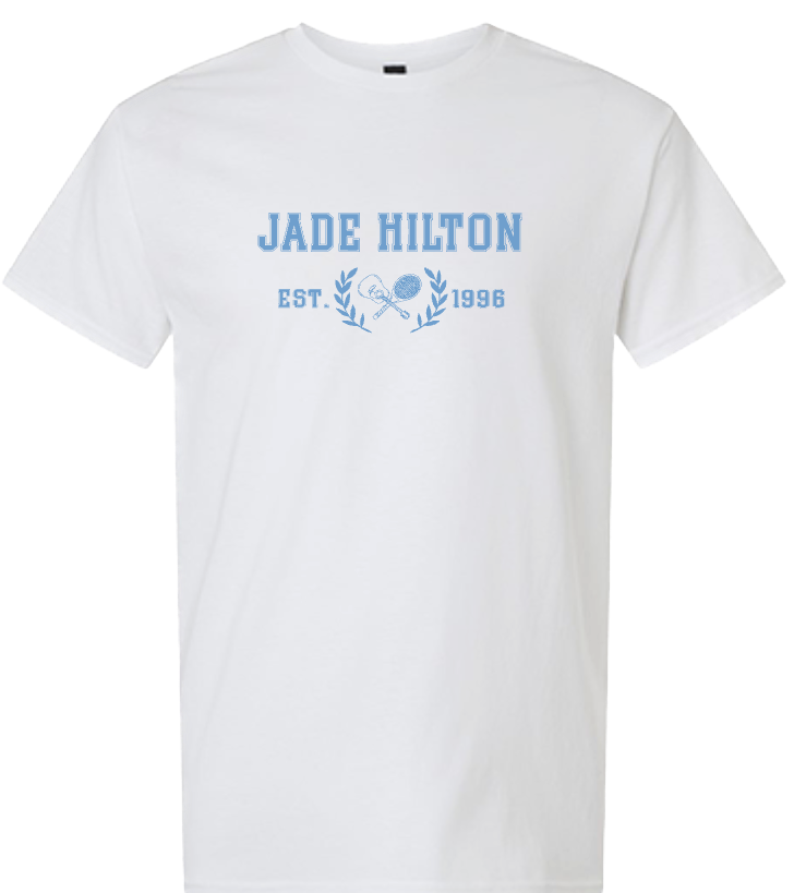 Blue and White Varsity Tee