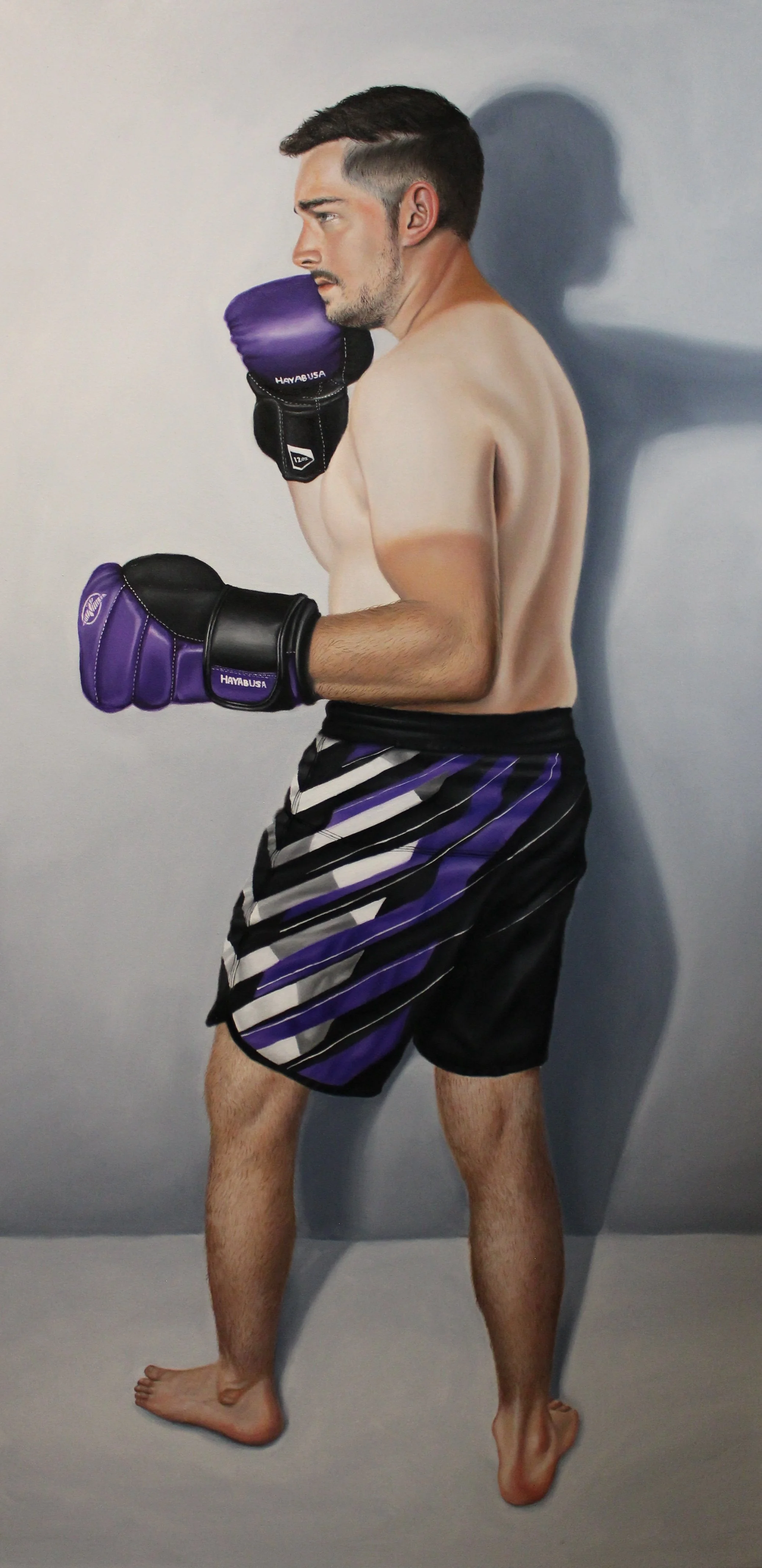 Nathaniel as Mirth (The Three Graces II), samantha harrison art, oil painting, photorealism, hyperrealism, hyperrealistic painting, portrait, mythological painting, male three graces, edmonton artist, alberta artist, canadian artist, mythological