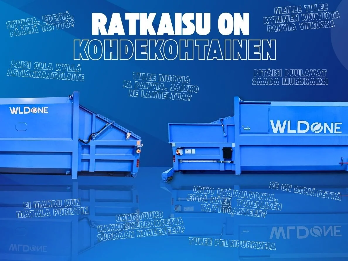 Jätevirrat haltuun jätepuristimilla ja paalaimilla