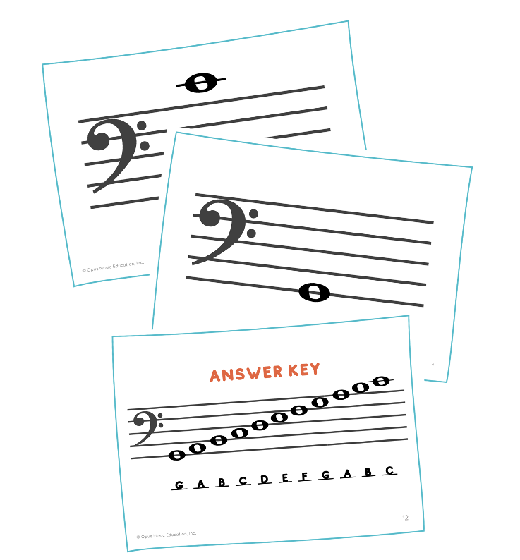 Download Bass Clef Music Flashcards | Opus Music School Printable — Opus  Music School