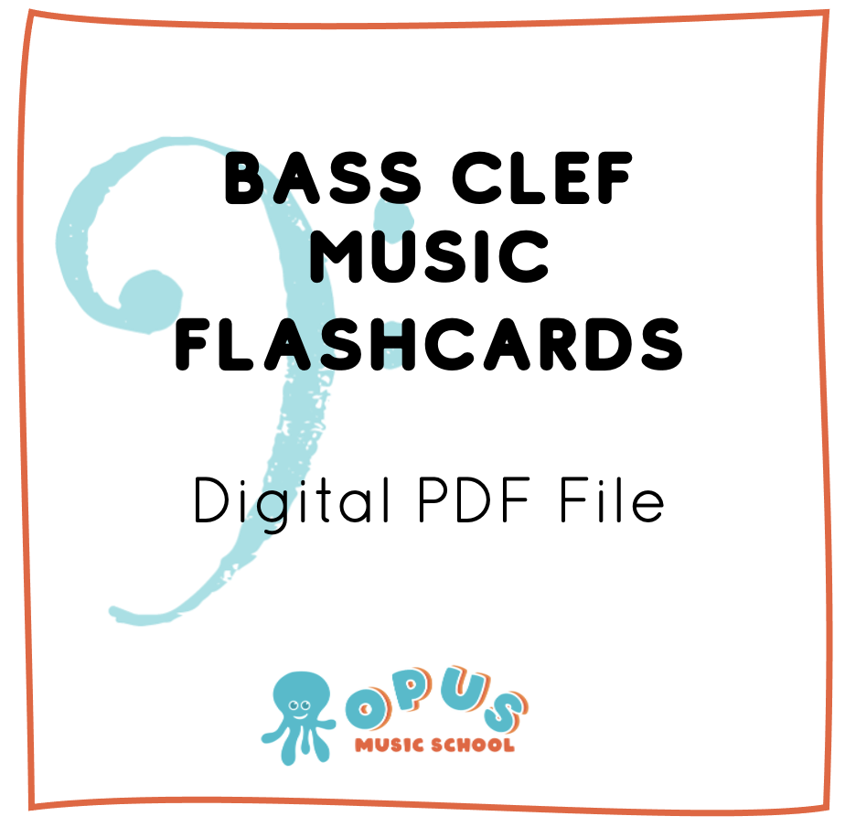 Music Flashcards - Bass Clef (Digital File)