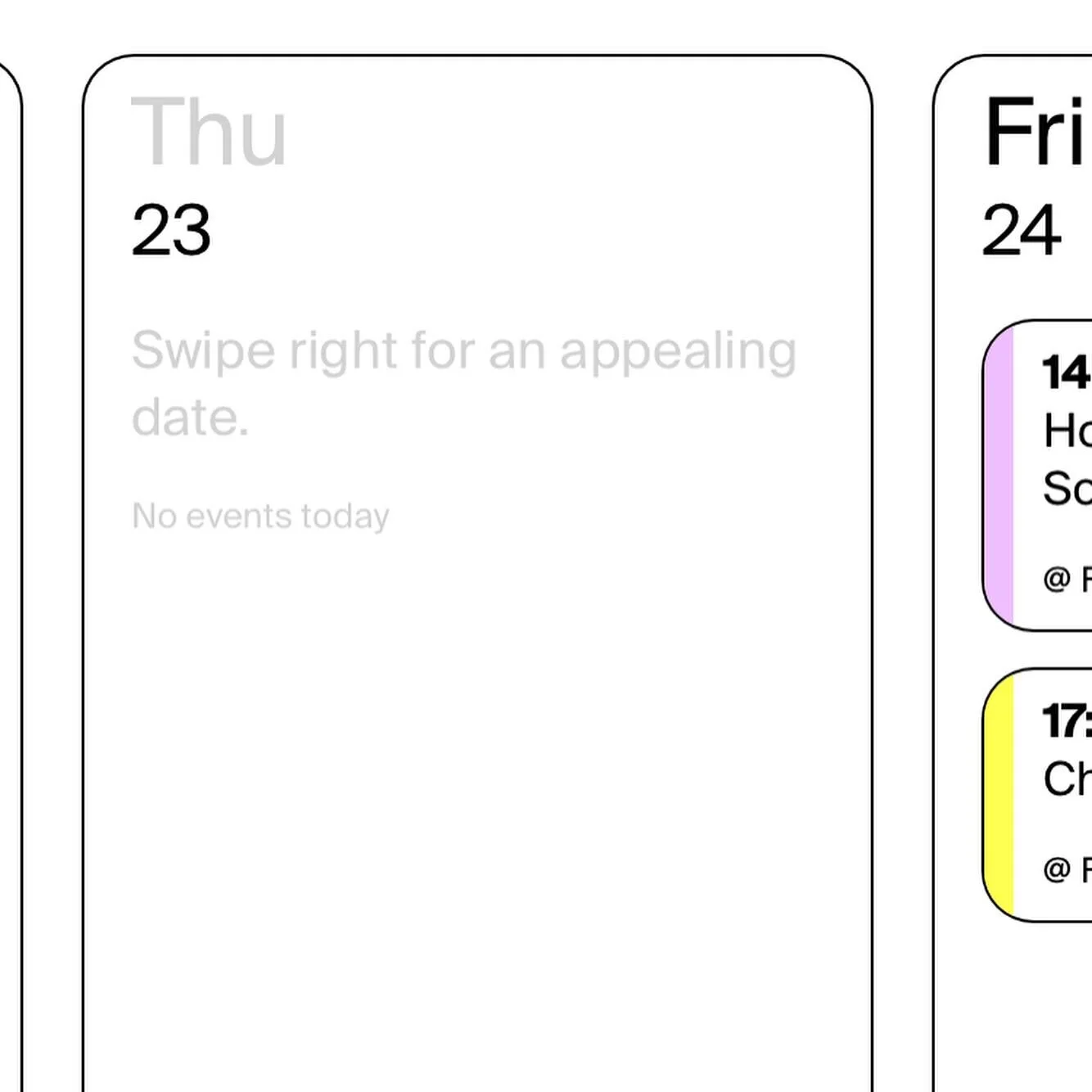 Copy in the Factory Berlin Events calendar displays the more playful and human side of our brand, in line with the use of the Perfume colour.